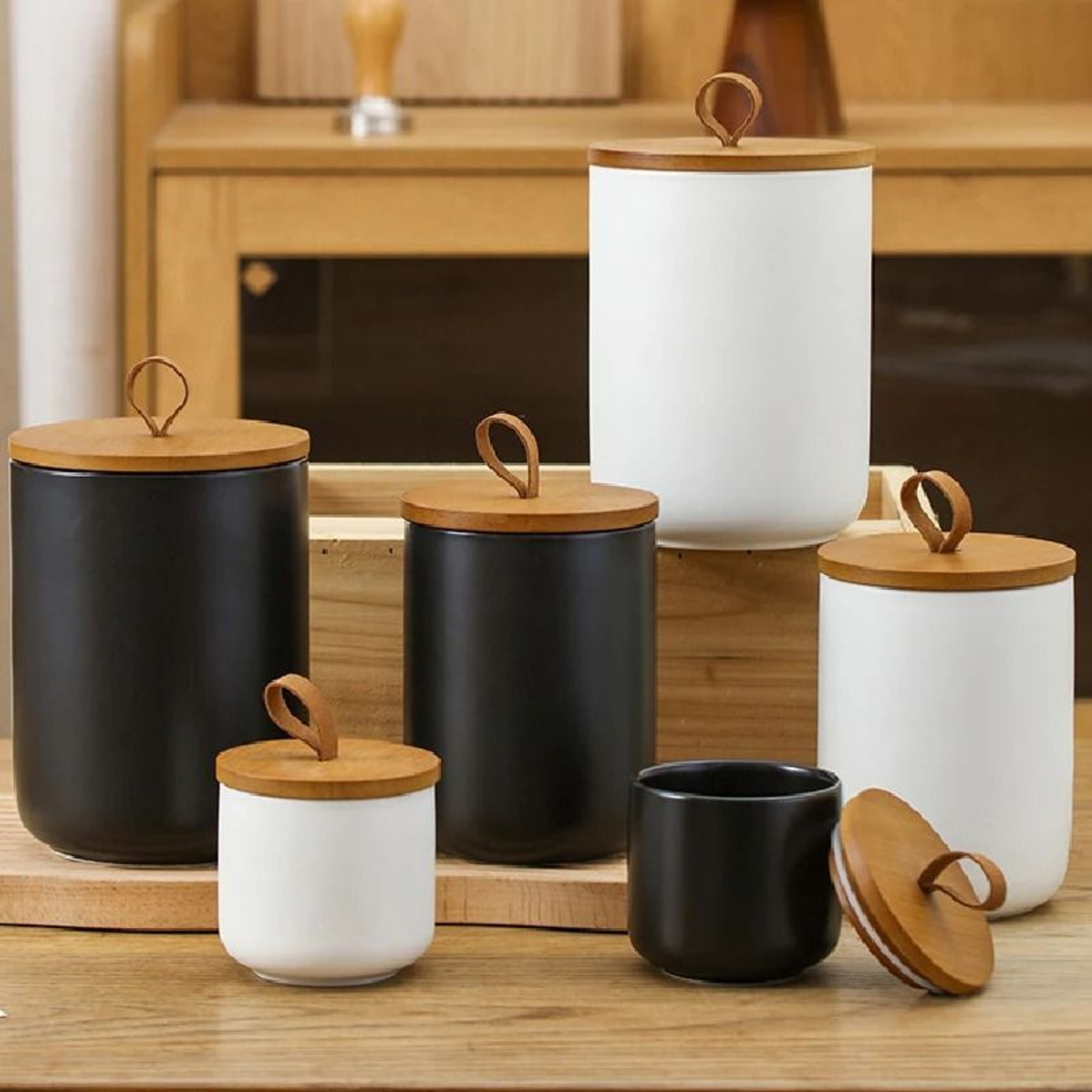 Nordic Matte Ceramic Storage Jar  Sealed Tea Container 0