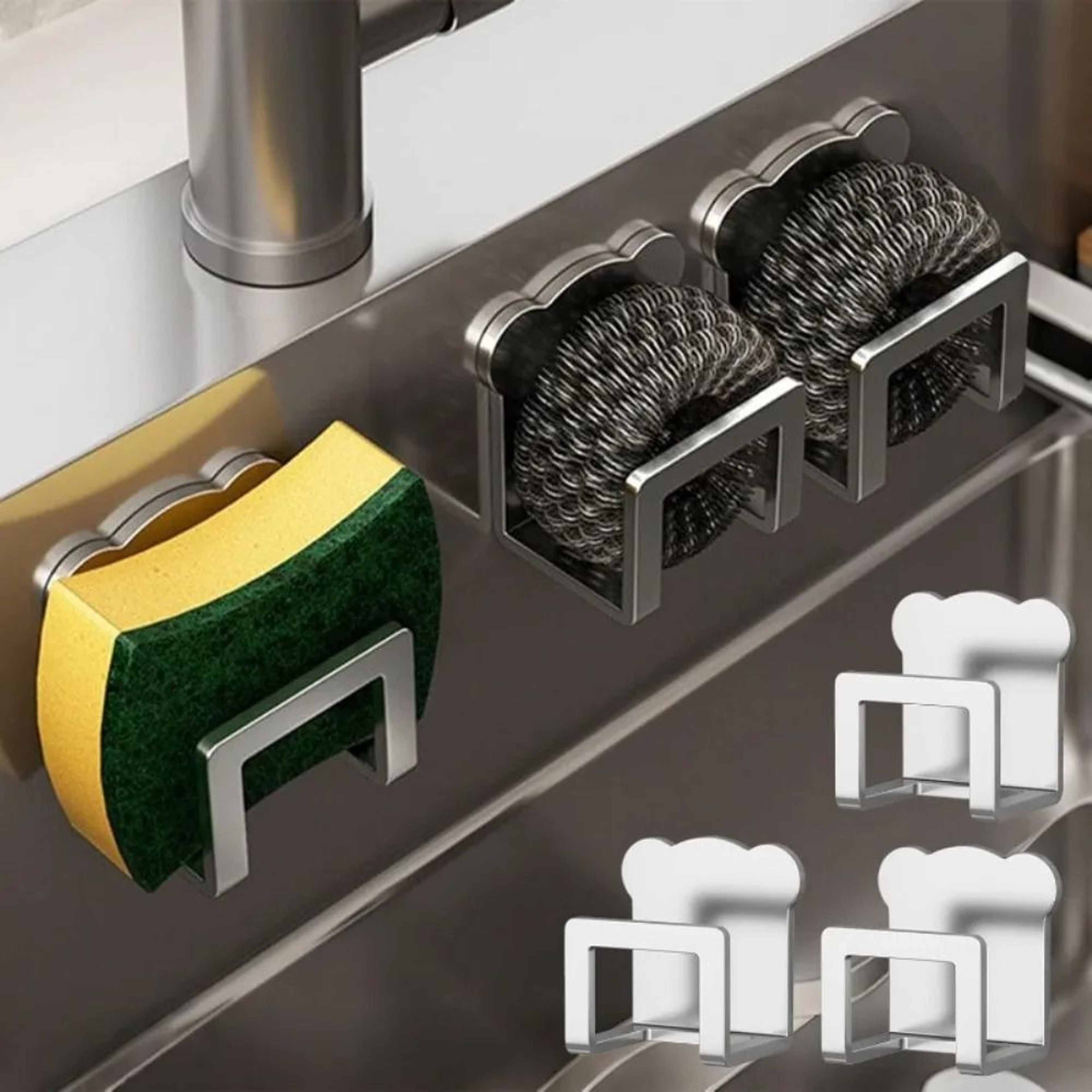 Stainless Steel SelfAdhesive Sponge Holder  Wall Hook 0