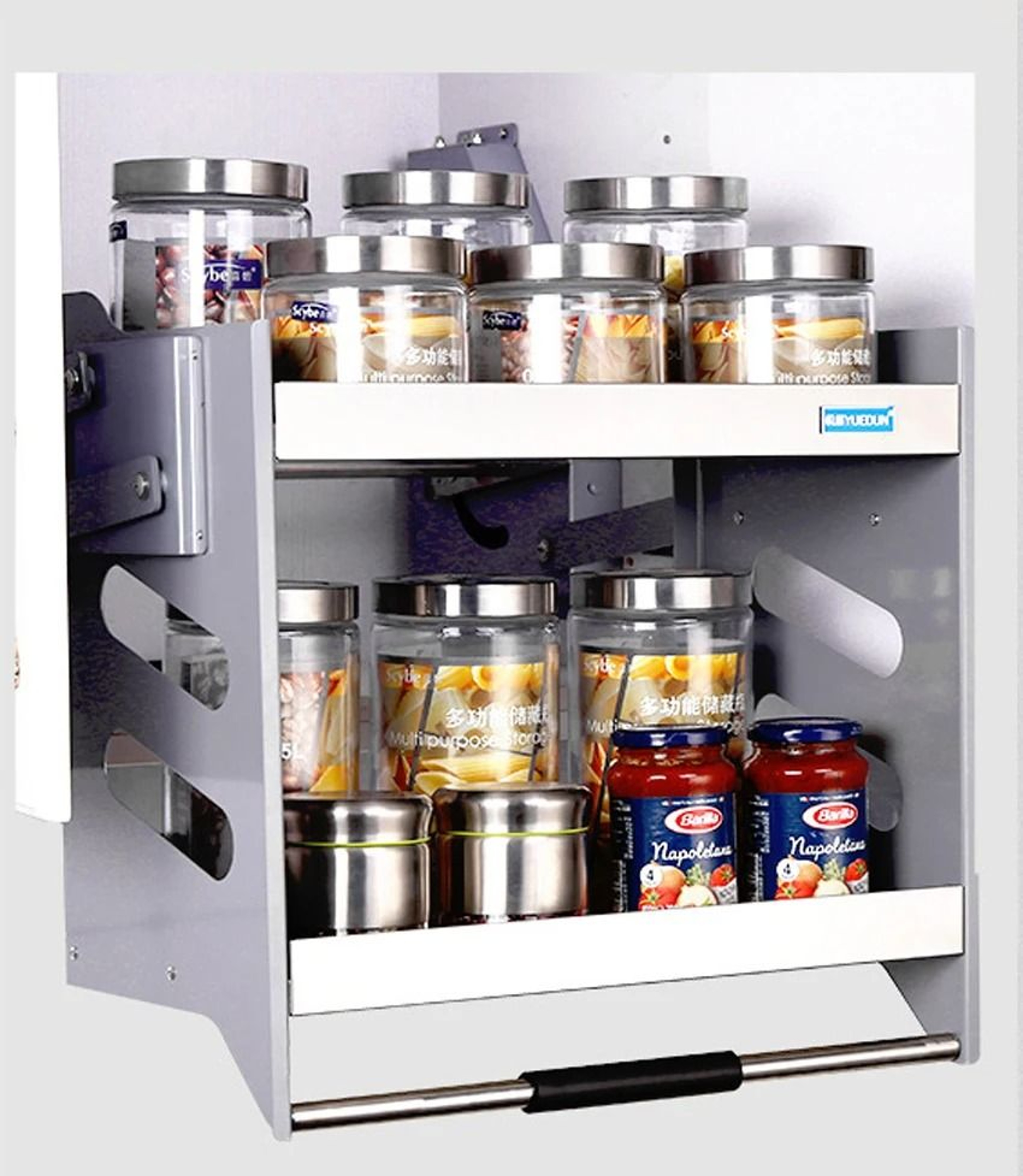 PullDown Wall Cabinet Lift Basket Storage System 0