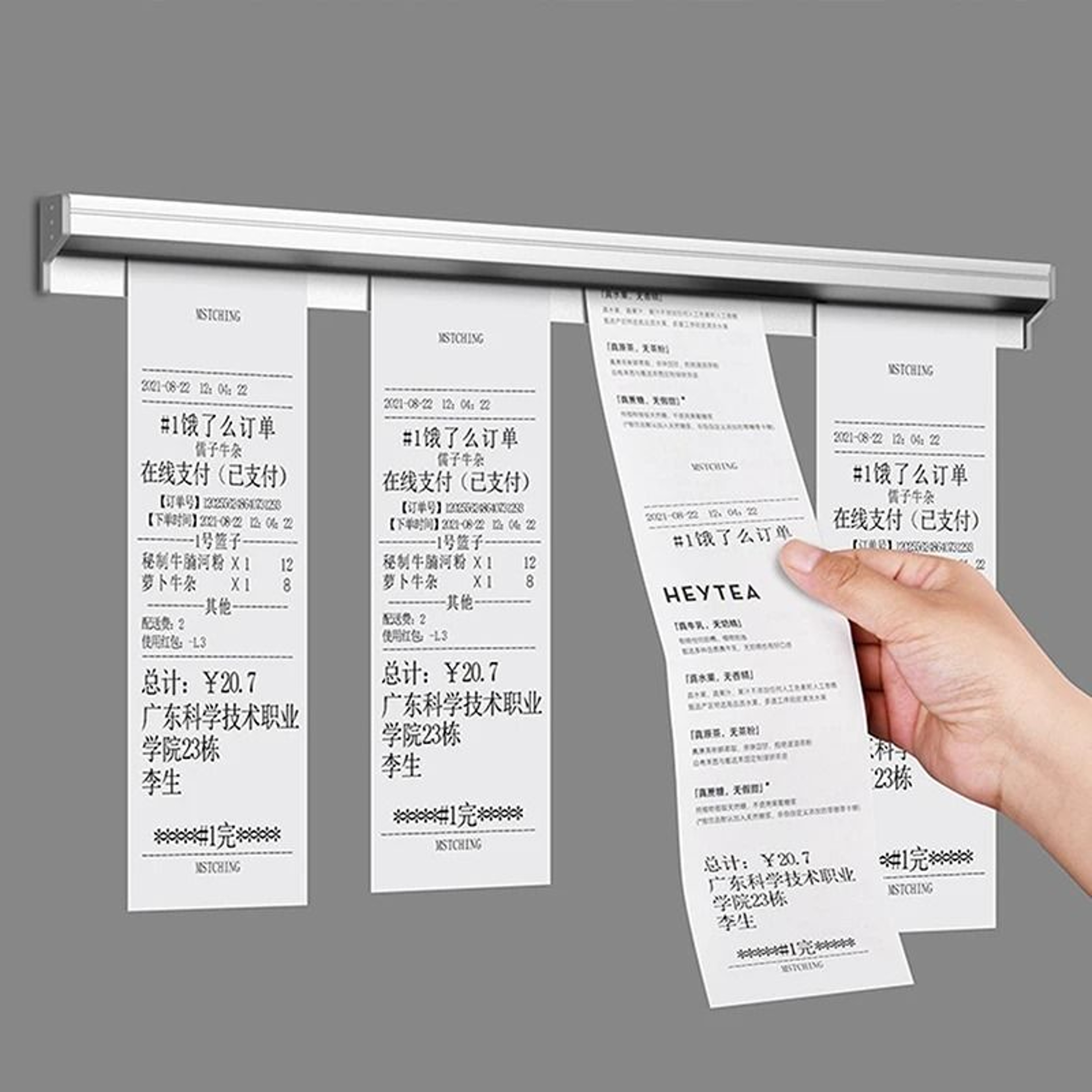 WallMounted Aluminum Ticket Tab  Receipt Holder Rack 0