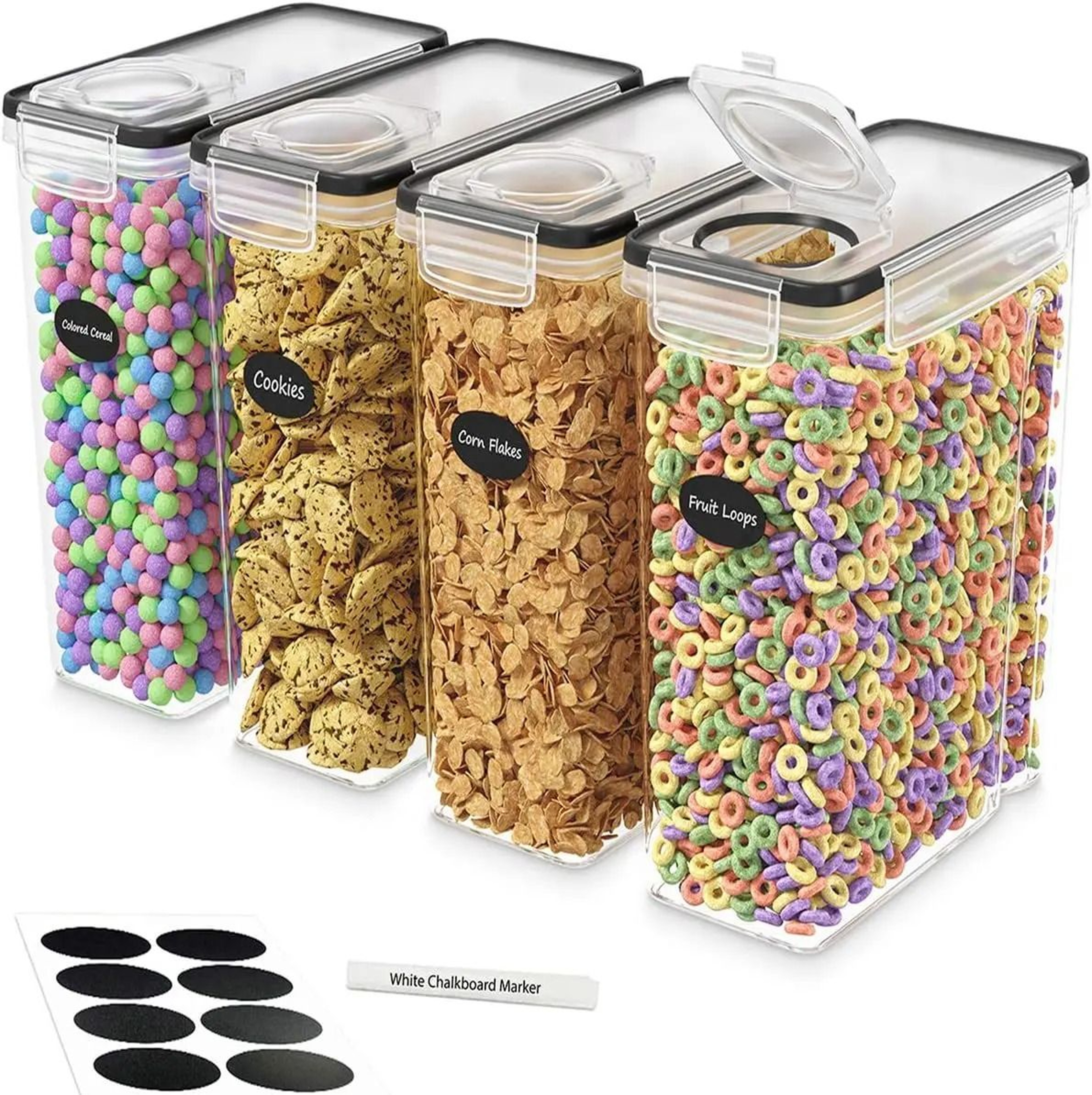 4Piece Large Airtight Rice  Cereal Storage Container Set 1