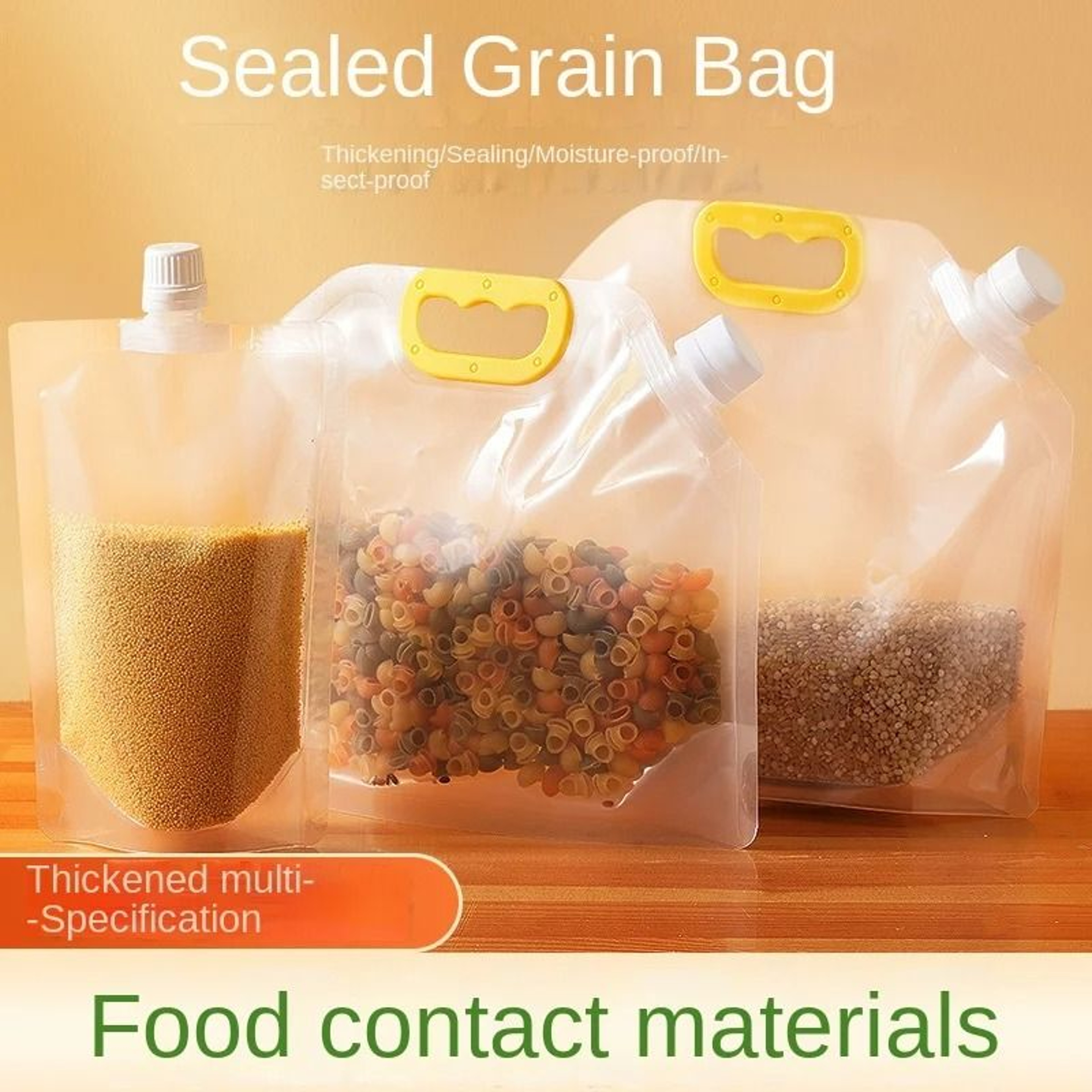 Reusable Sealed Grain  Sugar Storage Pouch Set 4Piece 1