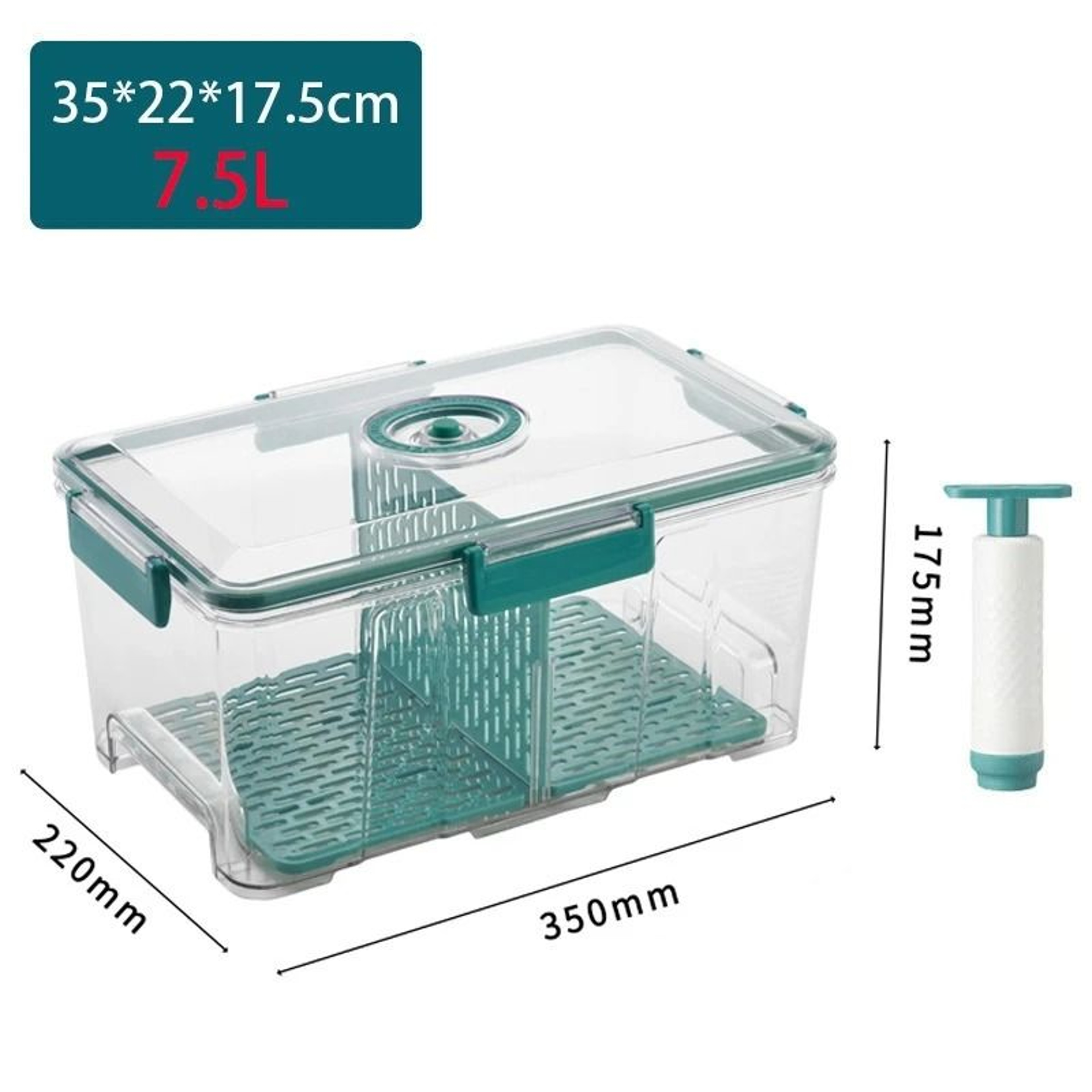 Vacuum Food Storage Container With Removable Drain Net 12