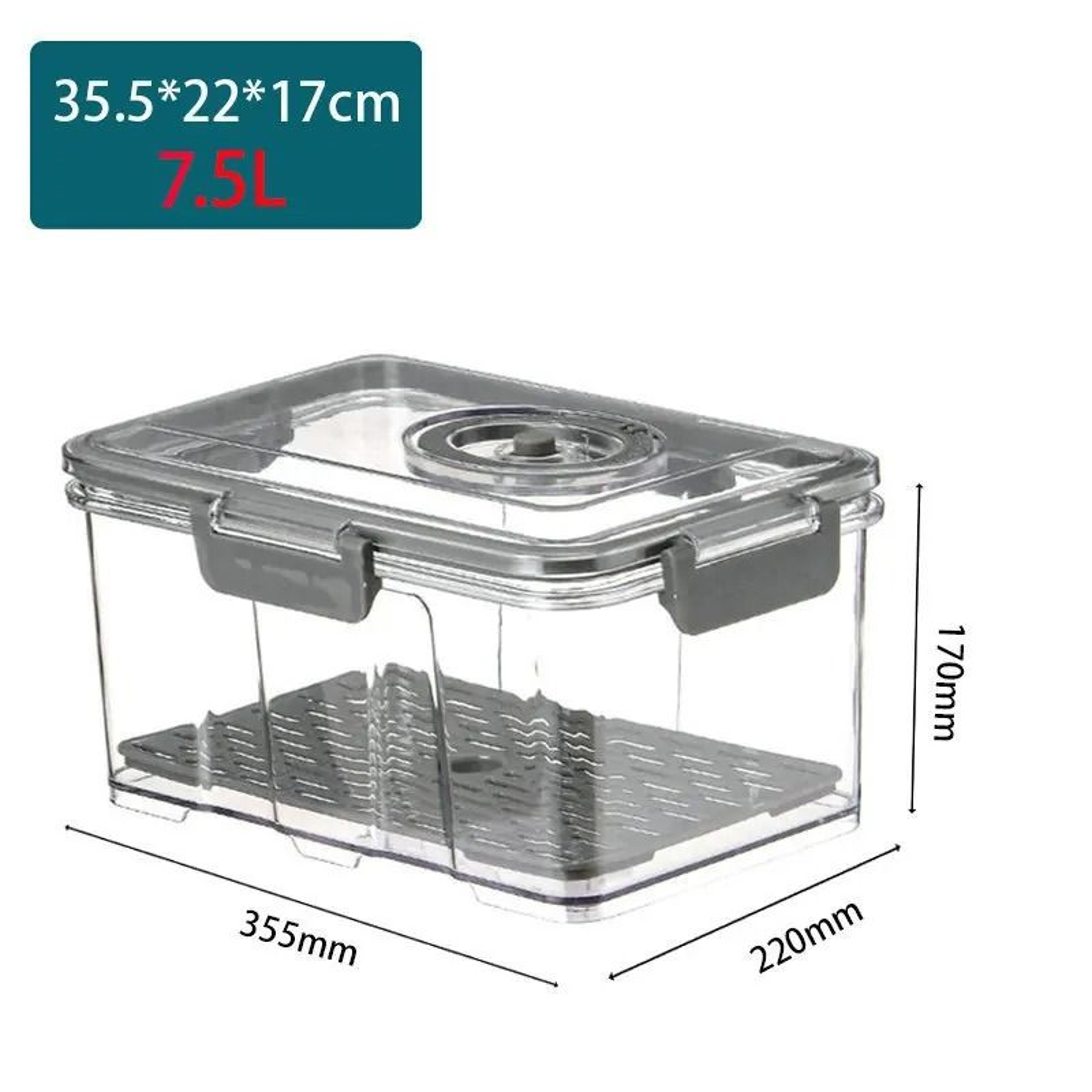 Vacuum Food Storage Container With Removable Drain Net 17