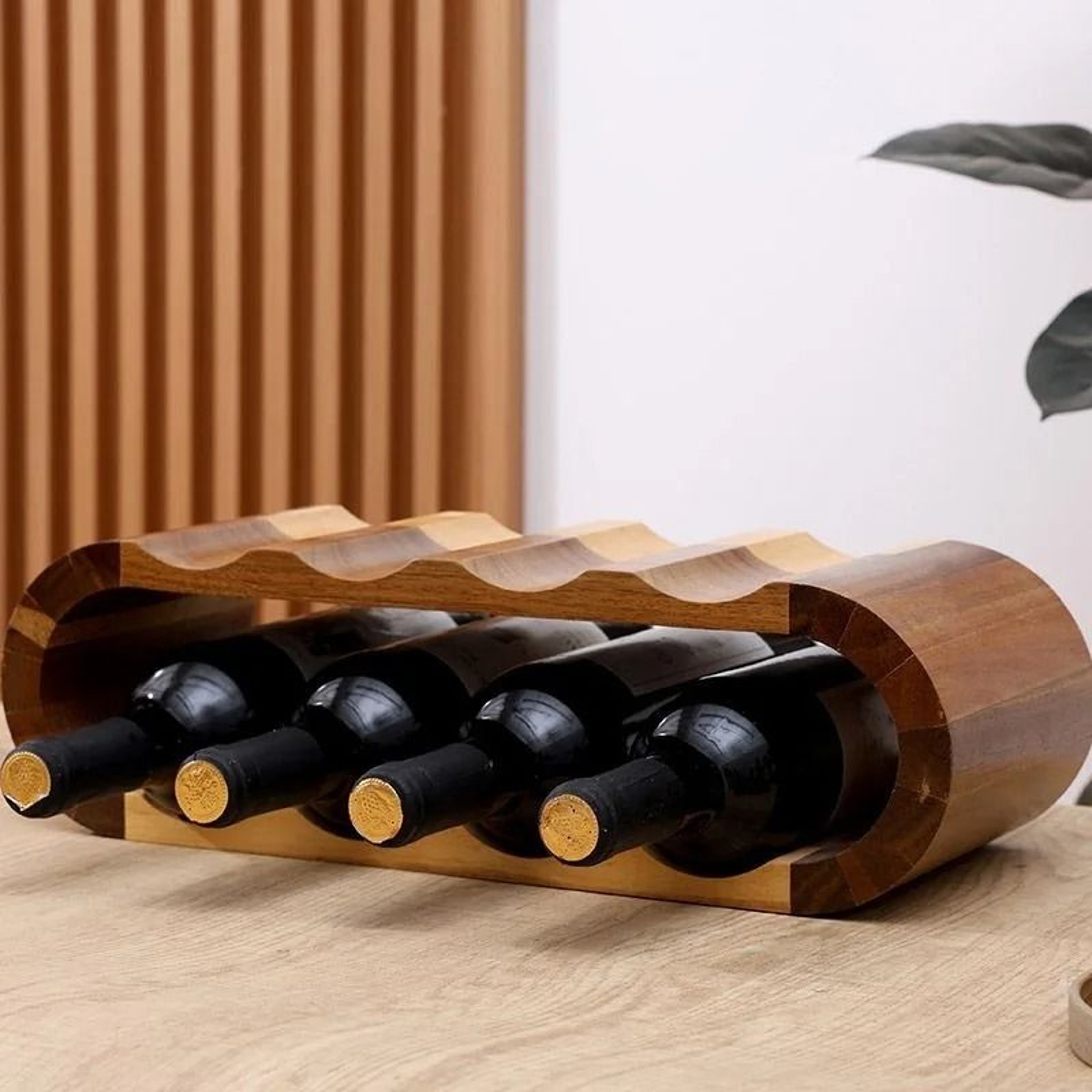 Wooden DoubleLayer Red Wine Display Rack 3