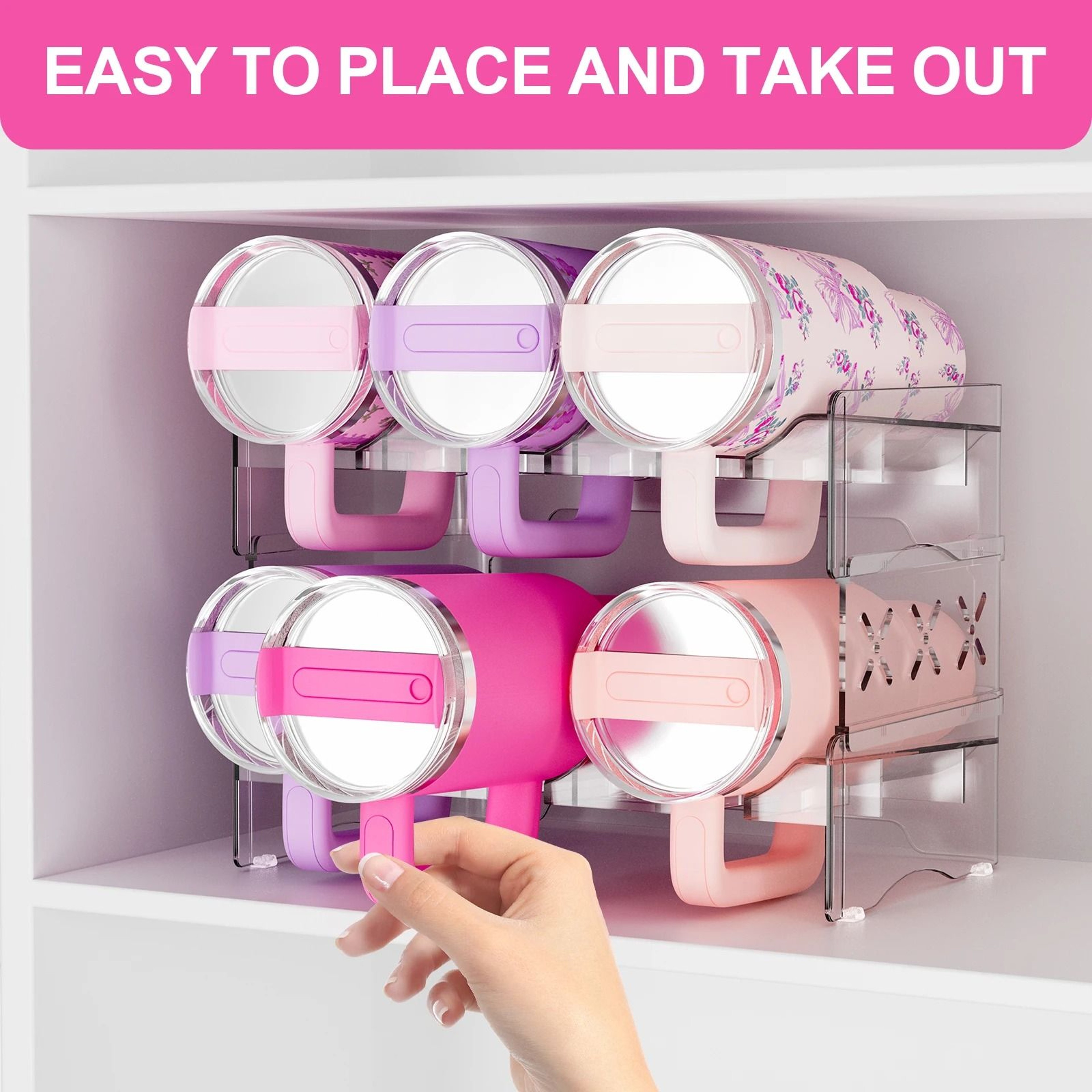 Stackable Tumbler  Large Water Bottle Storage Rack 4