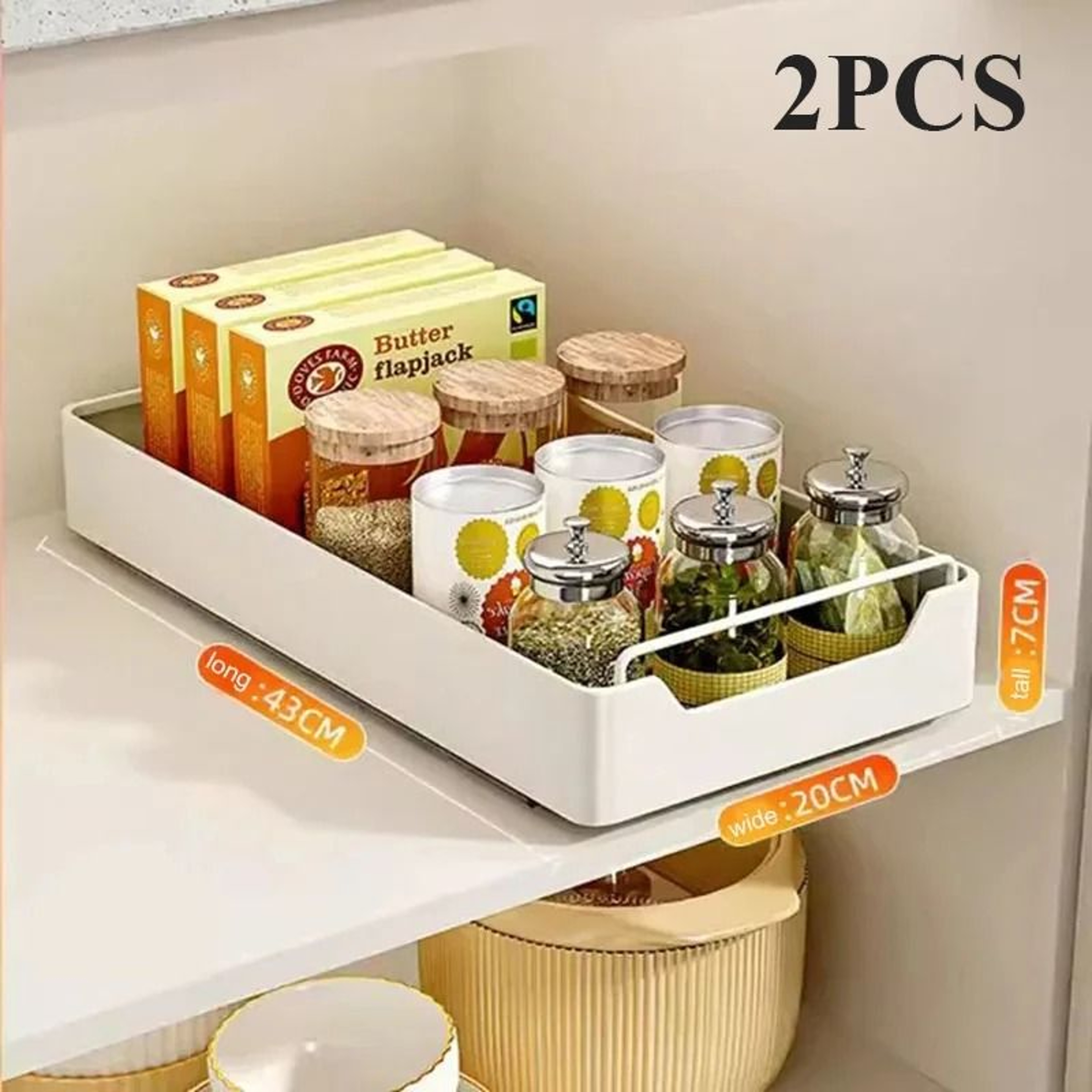 Kitchen PullOut Sliding Rail Cabinet Storage Box 8