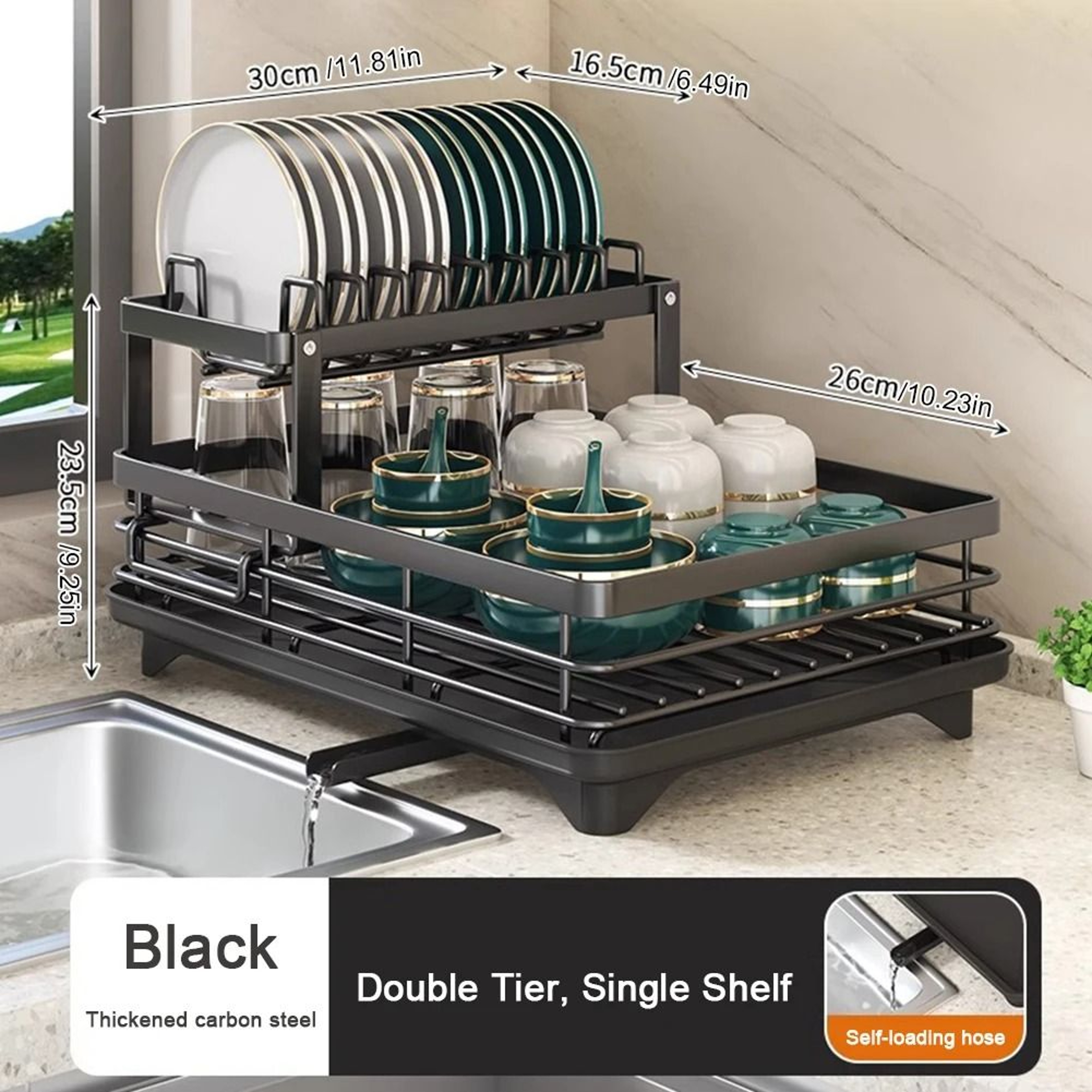 MultiTier OverSink  Countertop Dish Drying Rack System 11
