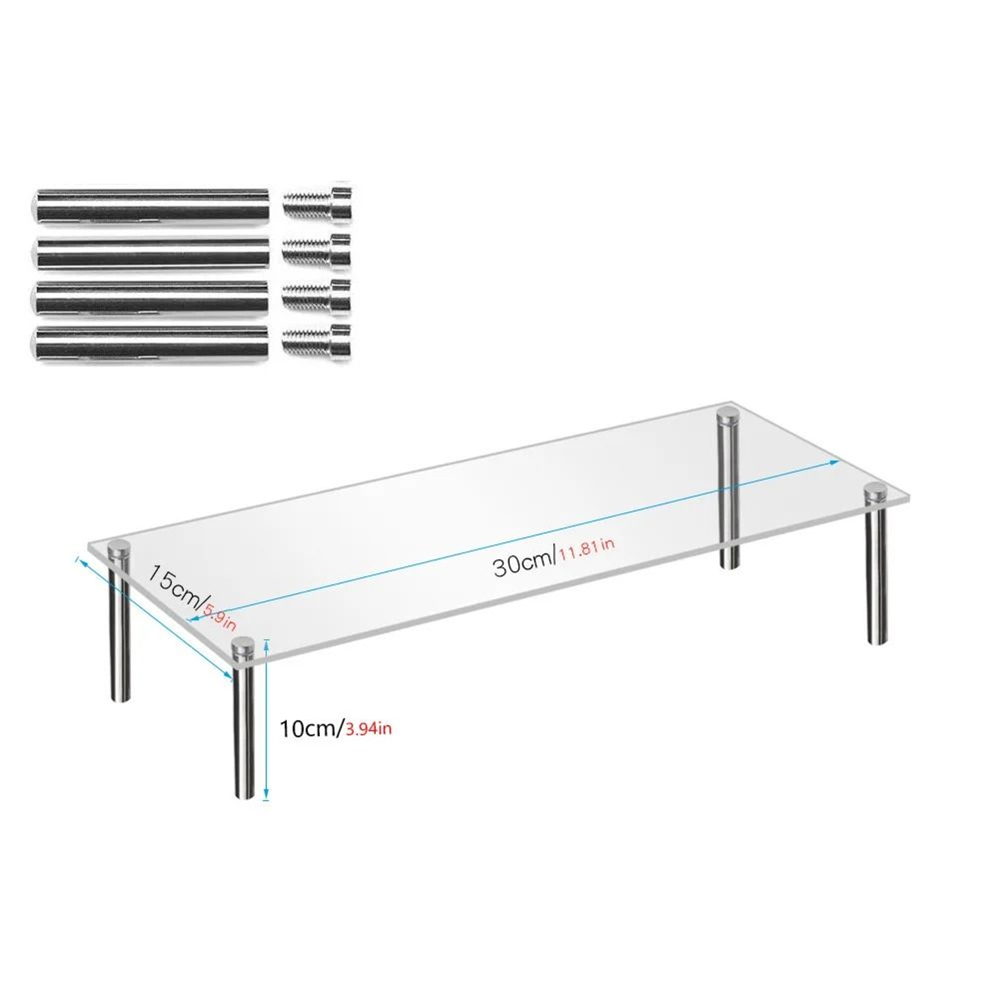Clear Acrylic Display Riser With Stainless Steel Legs 9