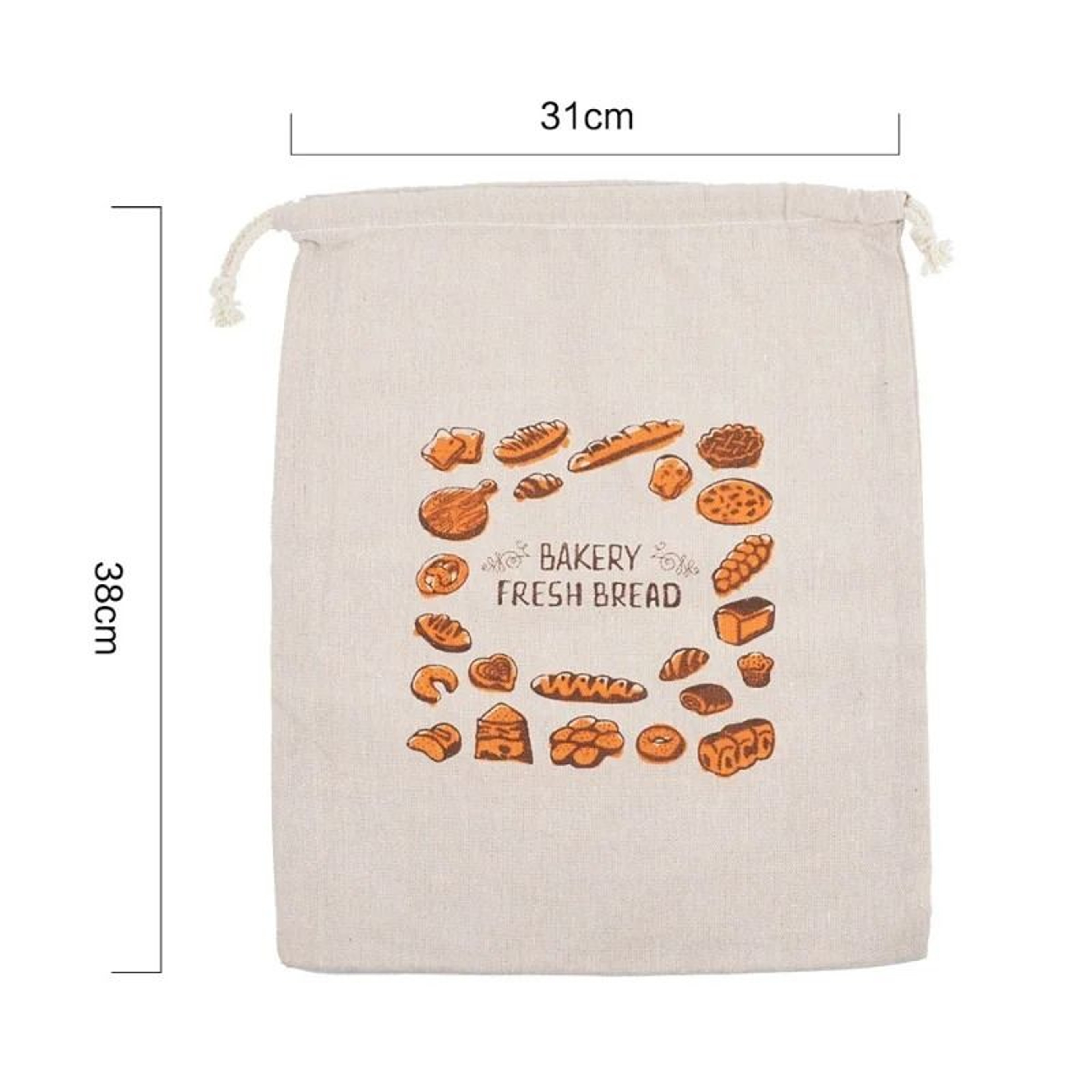 Reusable Cotton Linen Bread  Baguette Storage Bag 7