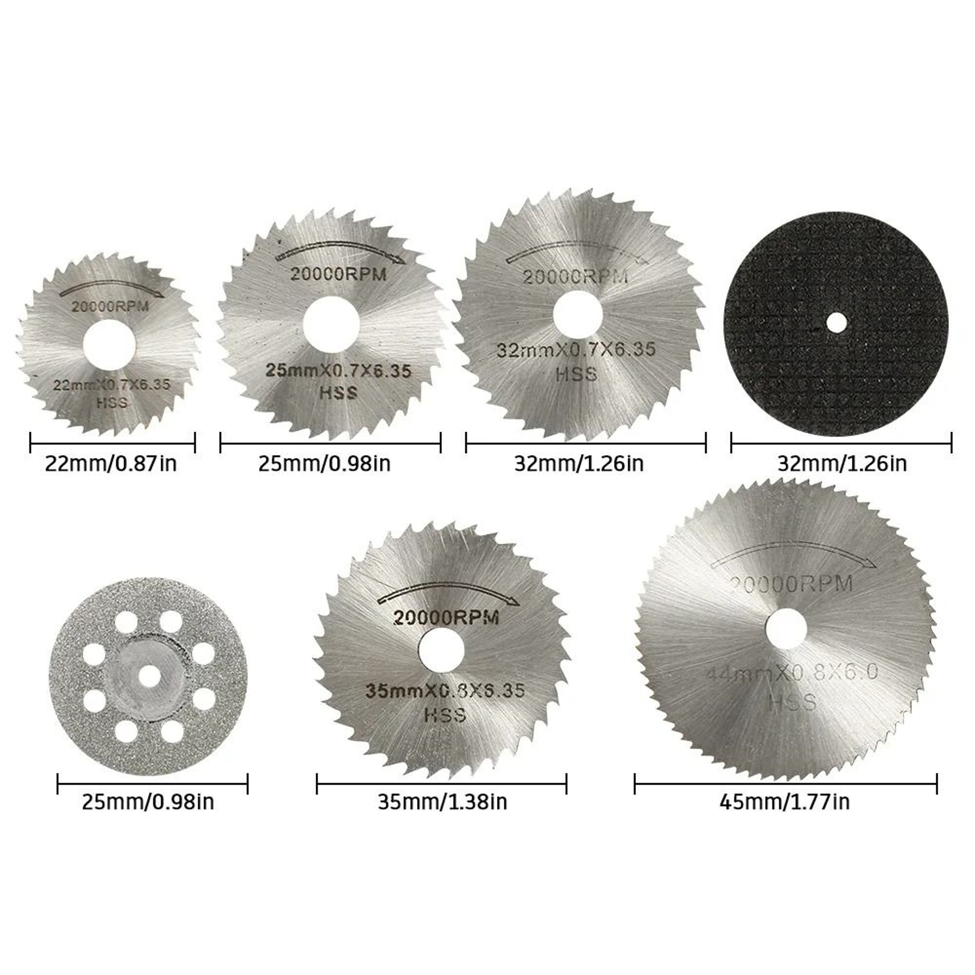 Rotary Tool Mini Circular Saw Blade  Cutting Disc Set 6 To 32Piece 5