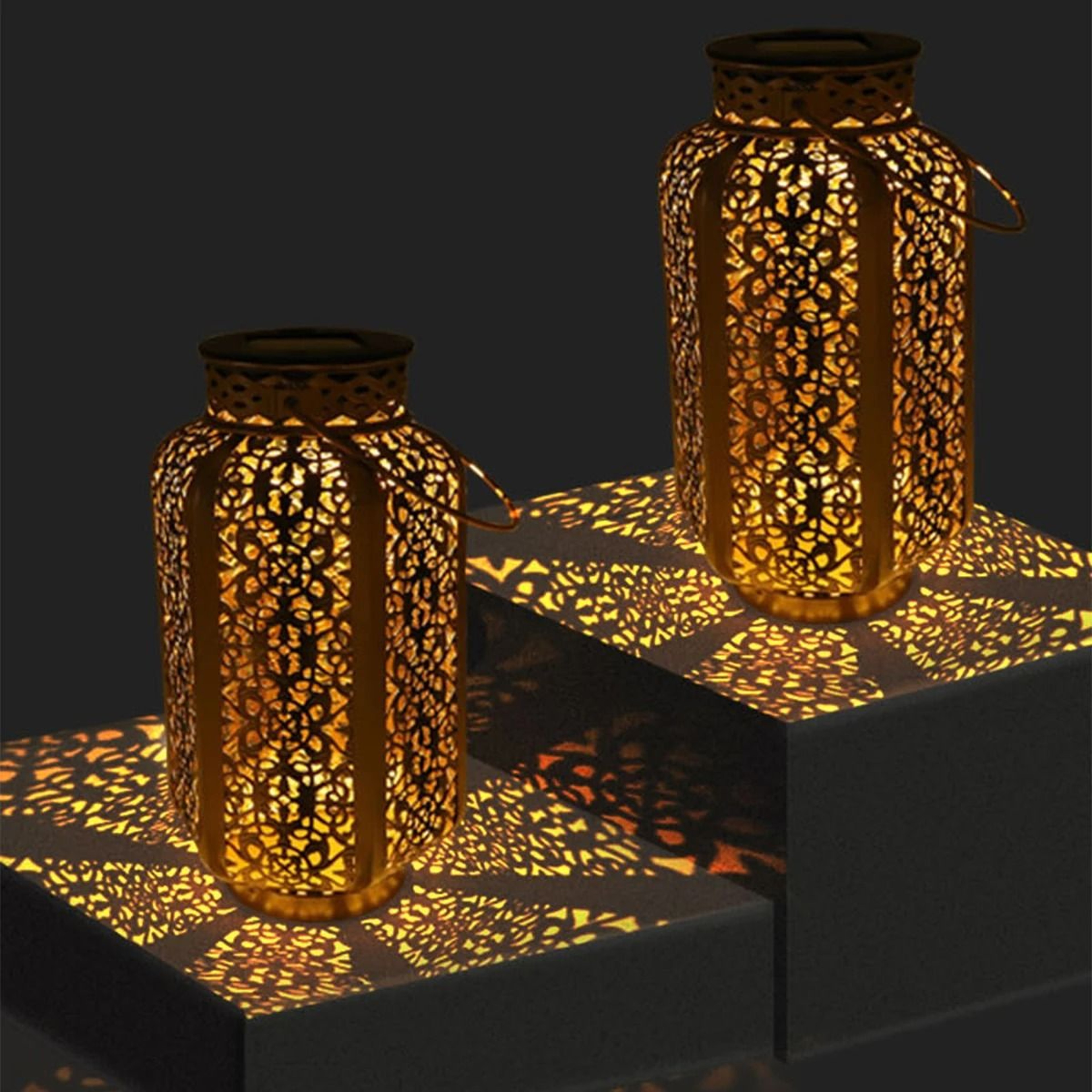 Decorative Retro Solar Hanging Iron Art Lantern 4