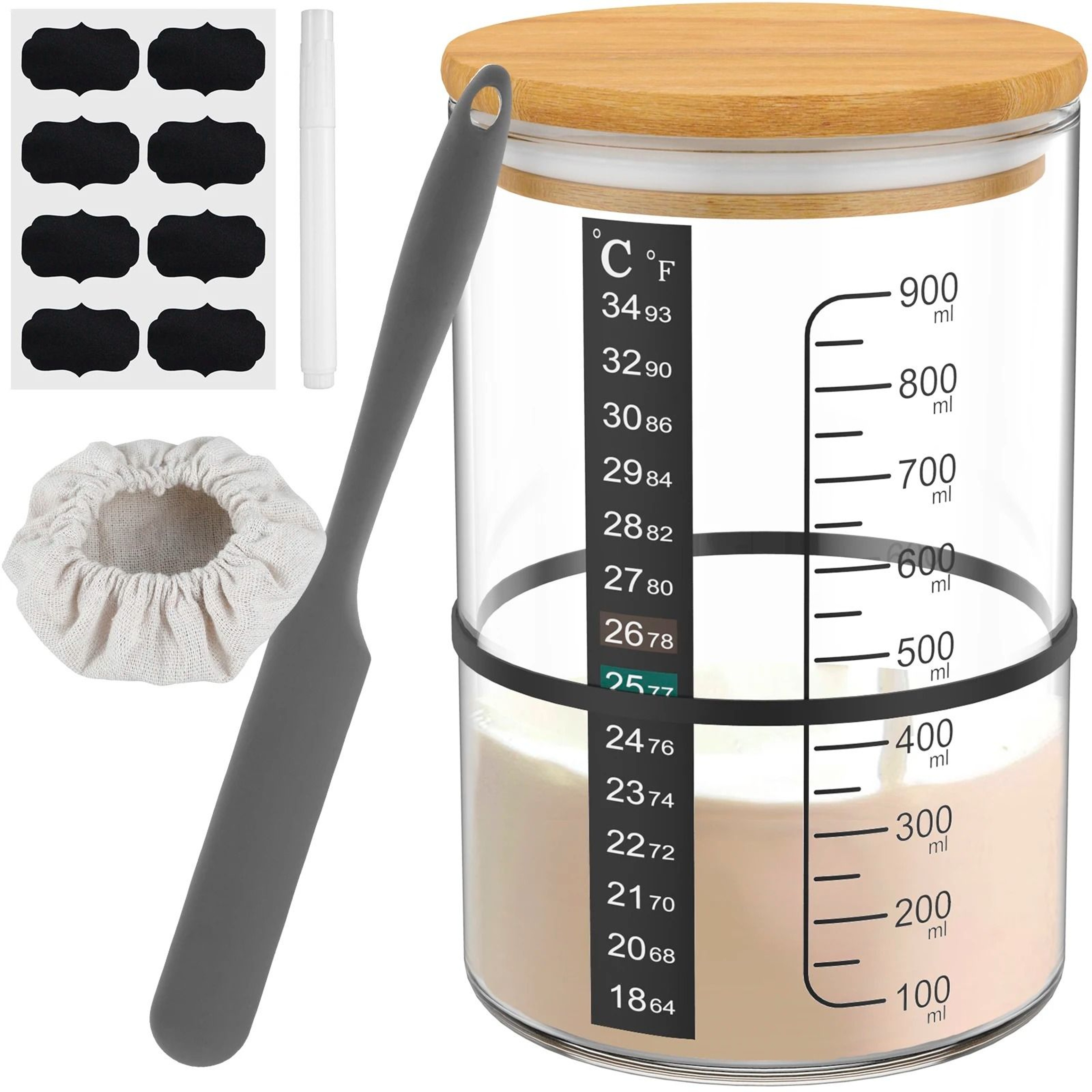 9Piece Premium 900ML Sourdough Starter Fermentation Jar Kit 8