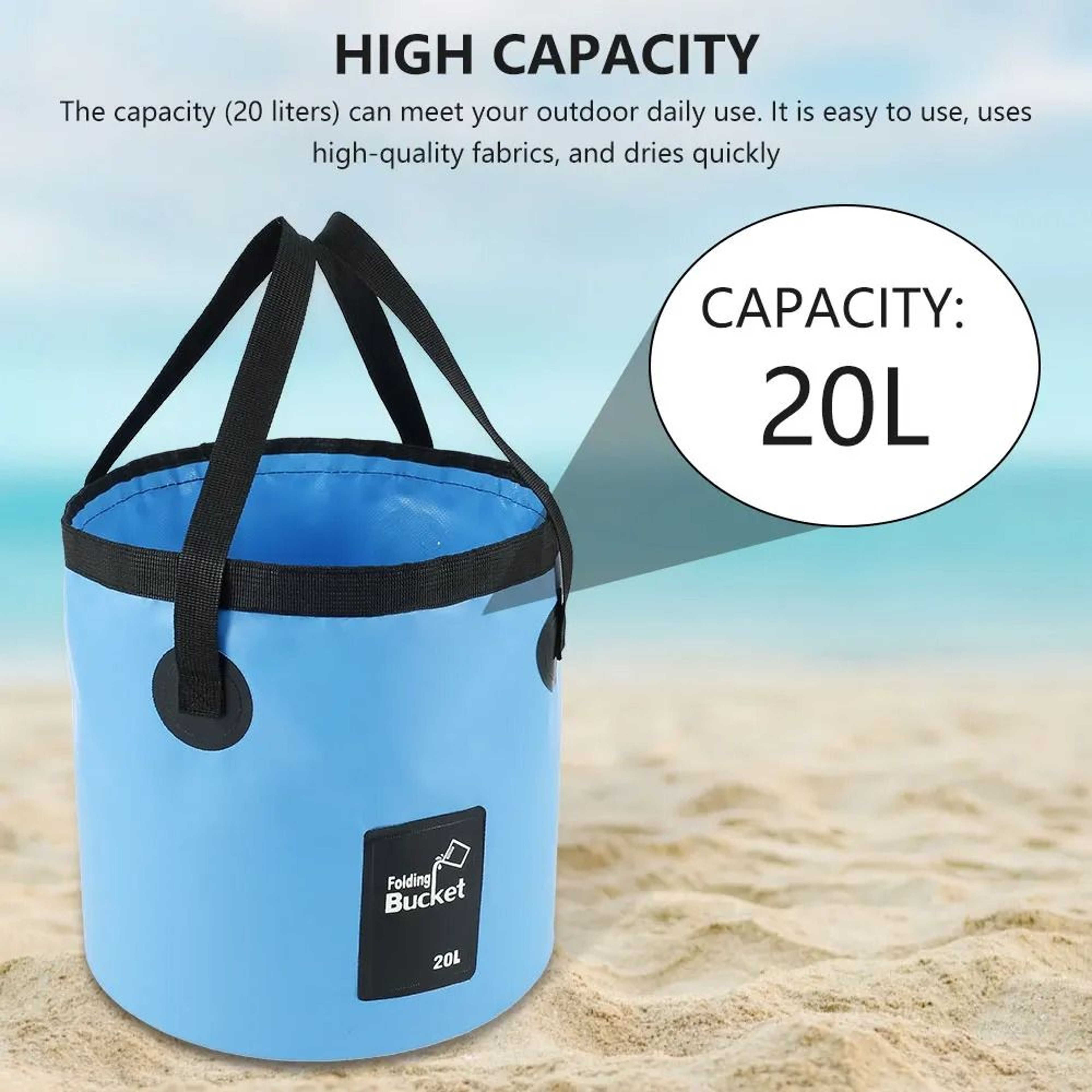 20L HeavyDuty Waterproof Folding Bucket  Portable Water Container 1