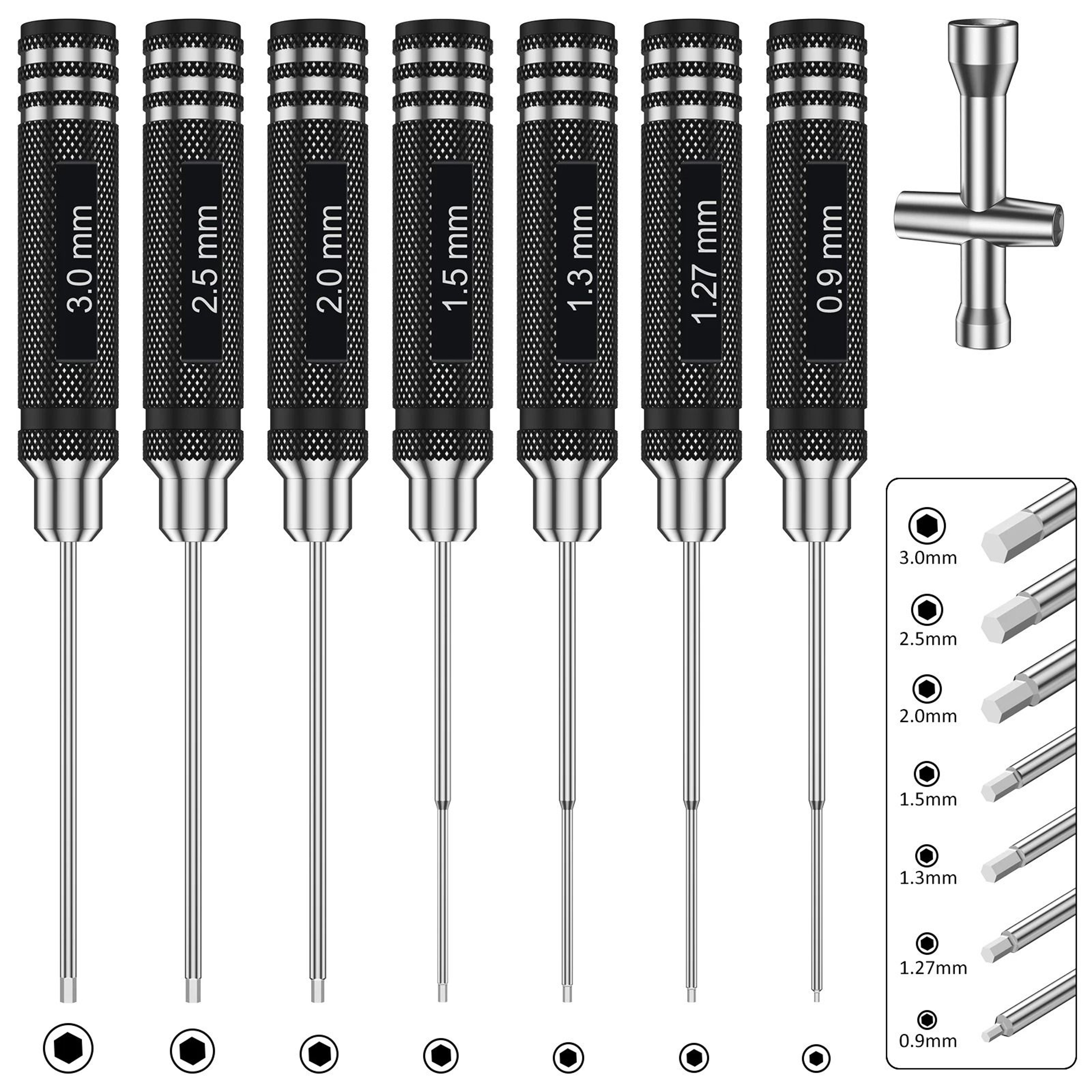 Premium MultiSize Hex Screwdriver Set For RC Hobby  Precision Tuning 0