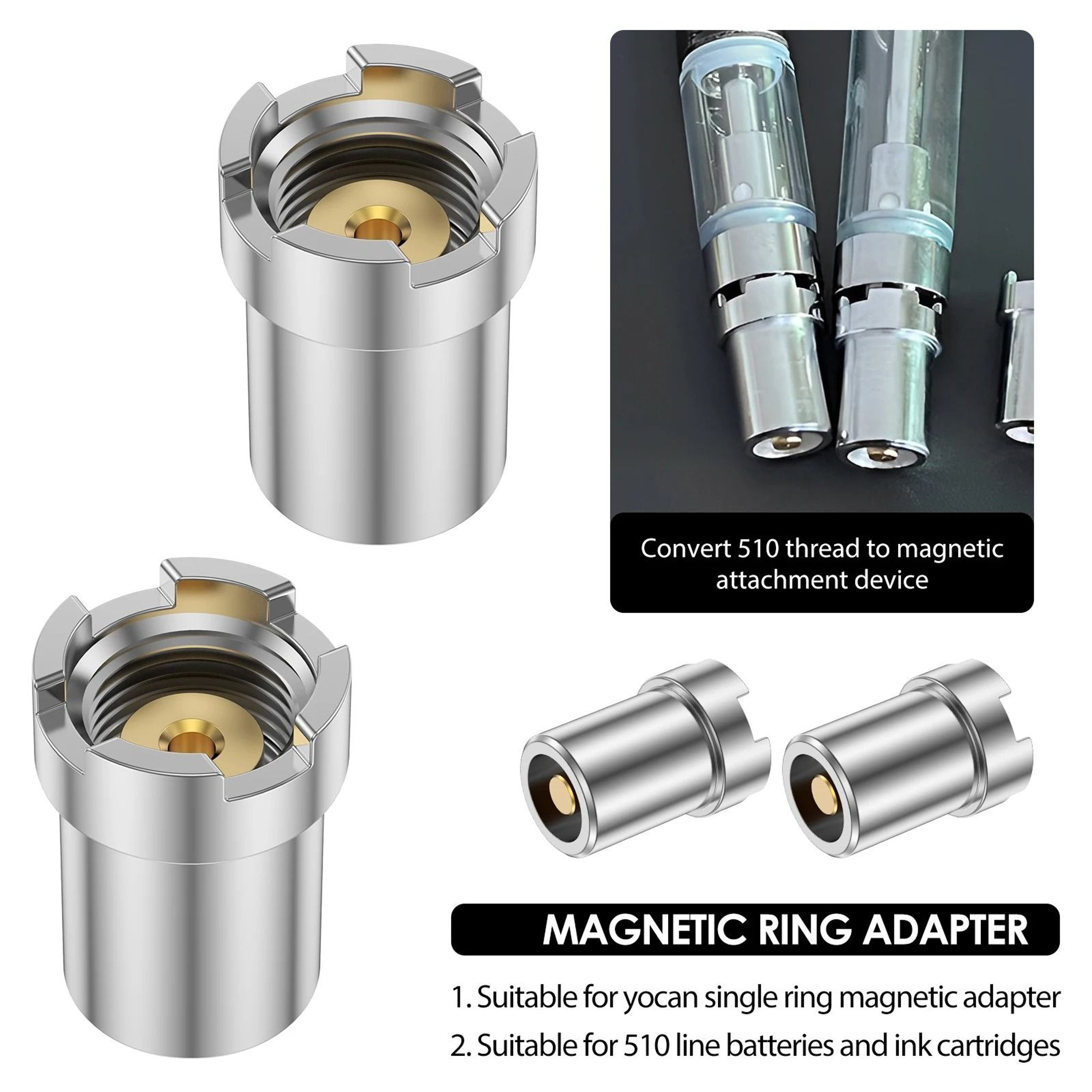 4Piece 510Thread Magnetic Adapter Ring Kit 3