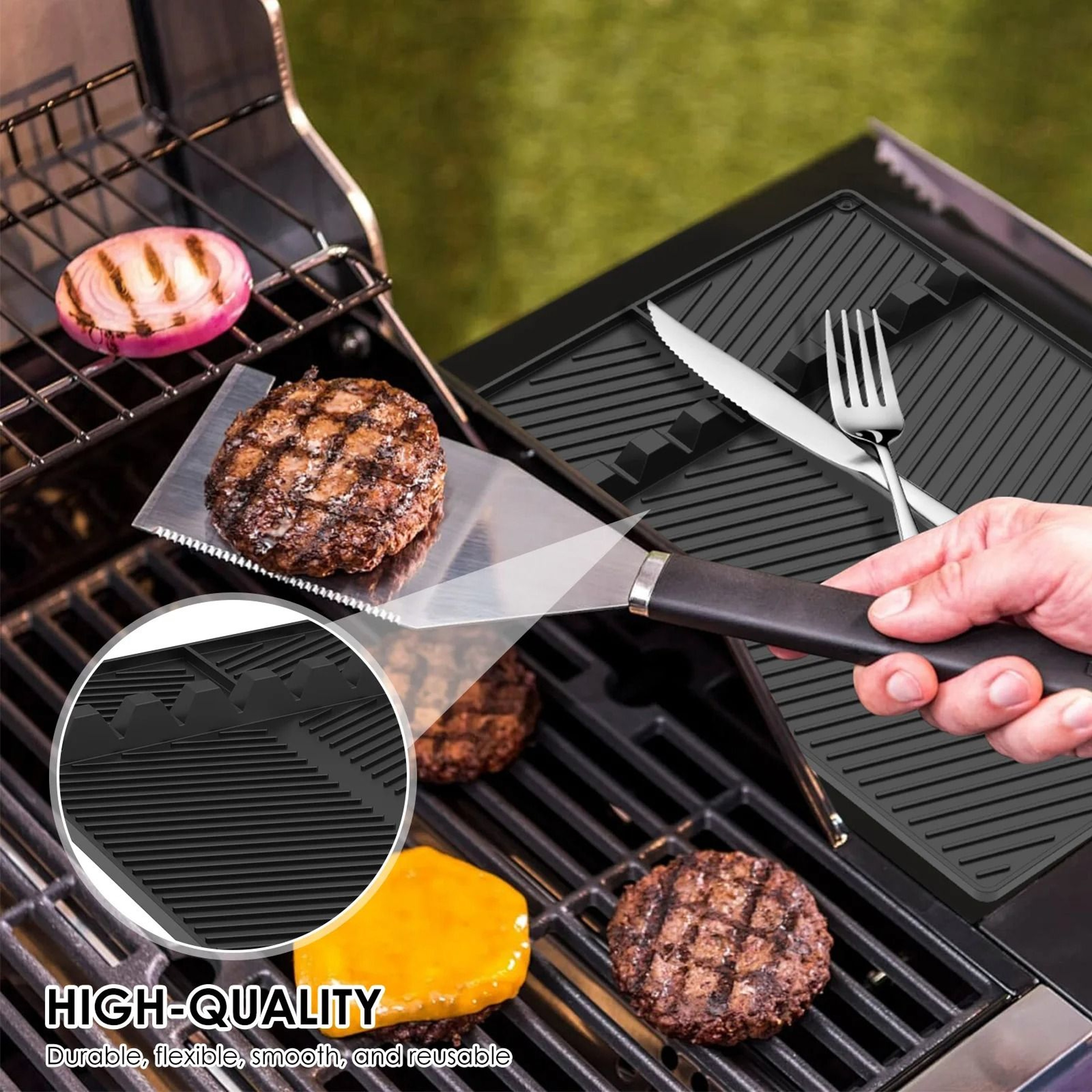 Silicone Grill Side Shelf And Griddle Tool Mat 2