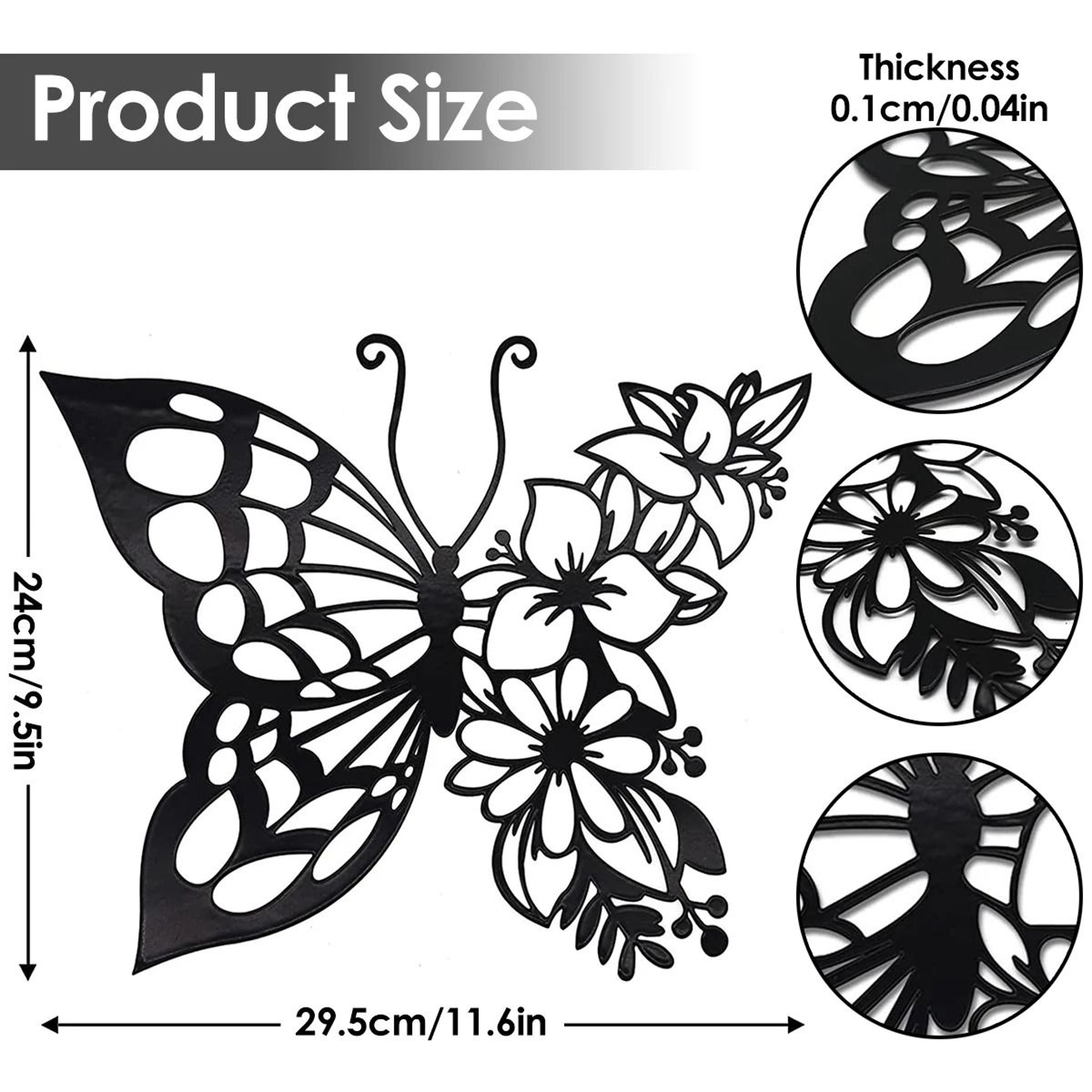 Modern Butterfly Metal Wall Silhouette Art 1