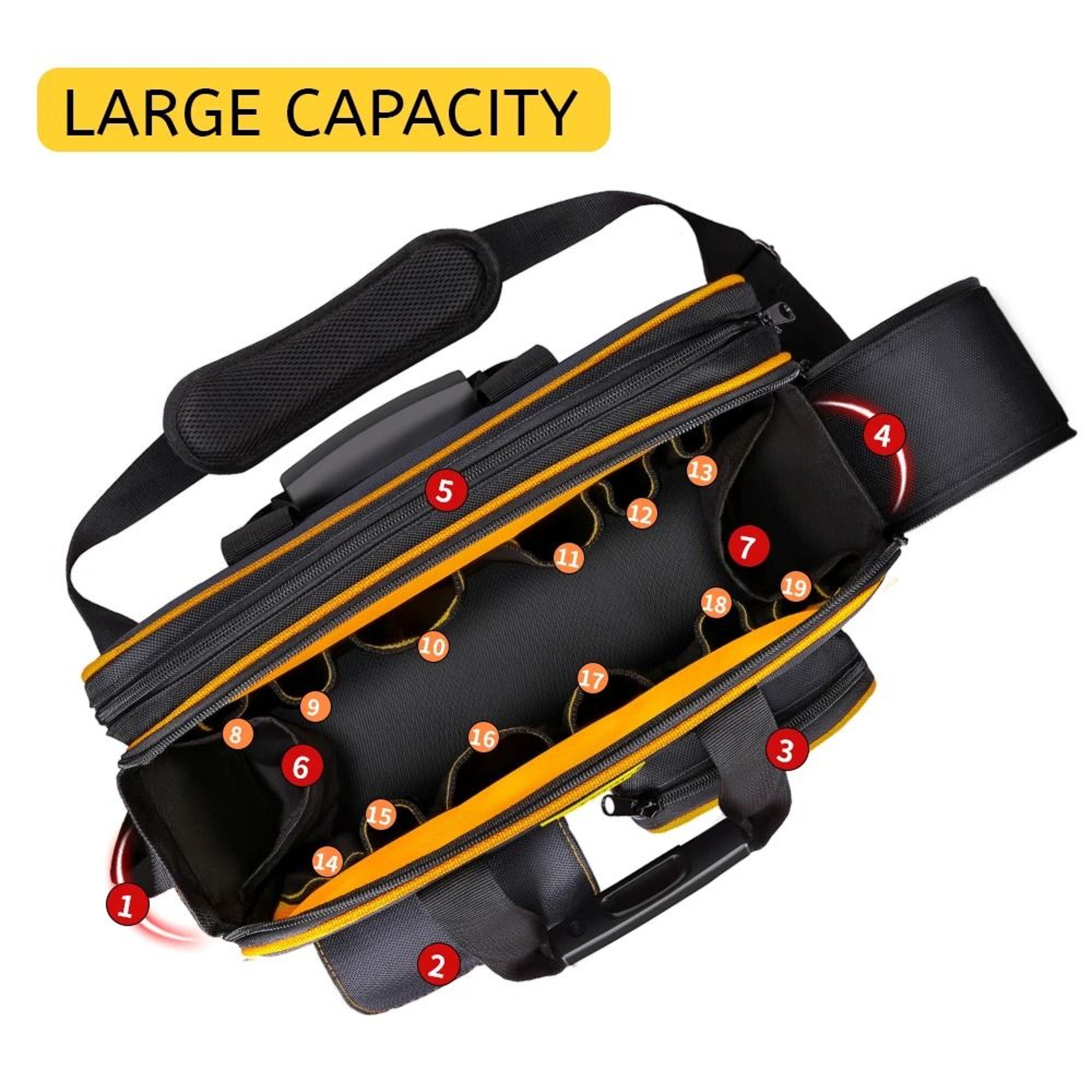 Premium LargeCapacity HeavyDuty MultiFunctional Electrician Tool Bag 0