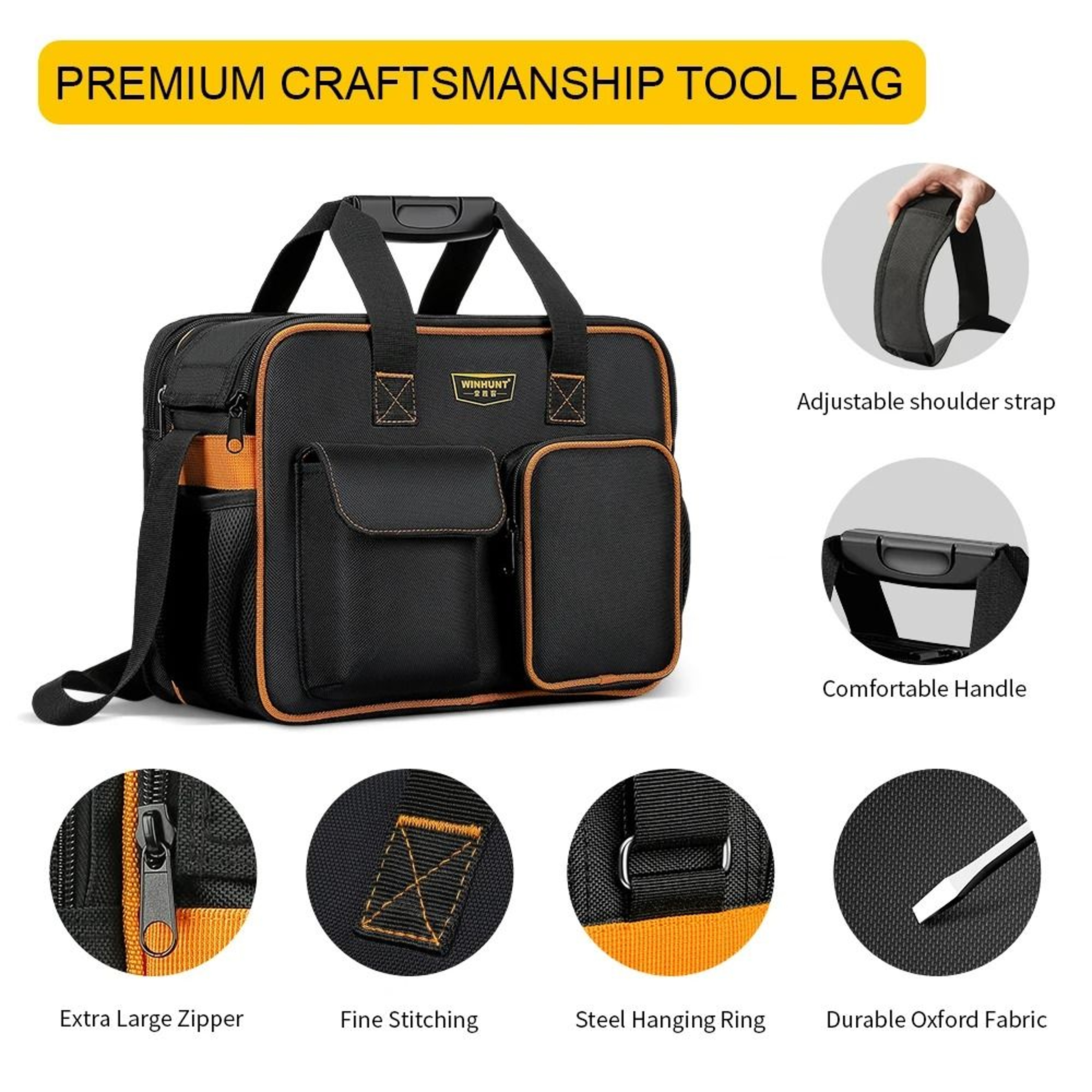 Premium LargeCapacity HeavyDuty MultiFunctional Electrician Tool Bag 1