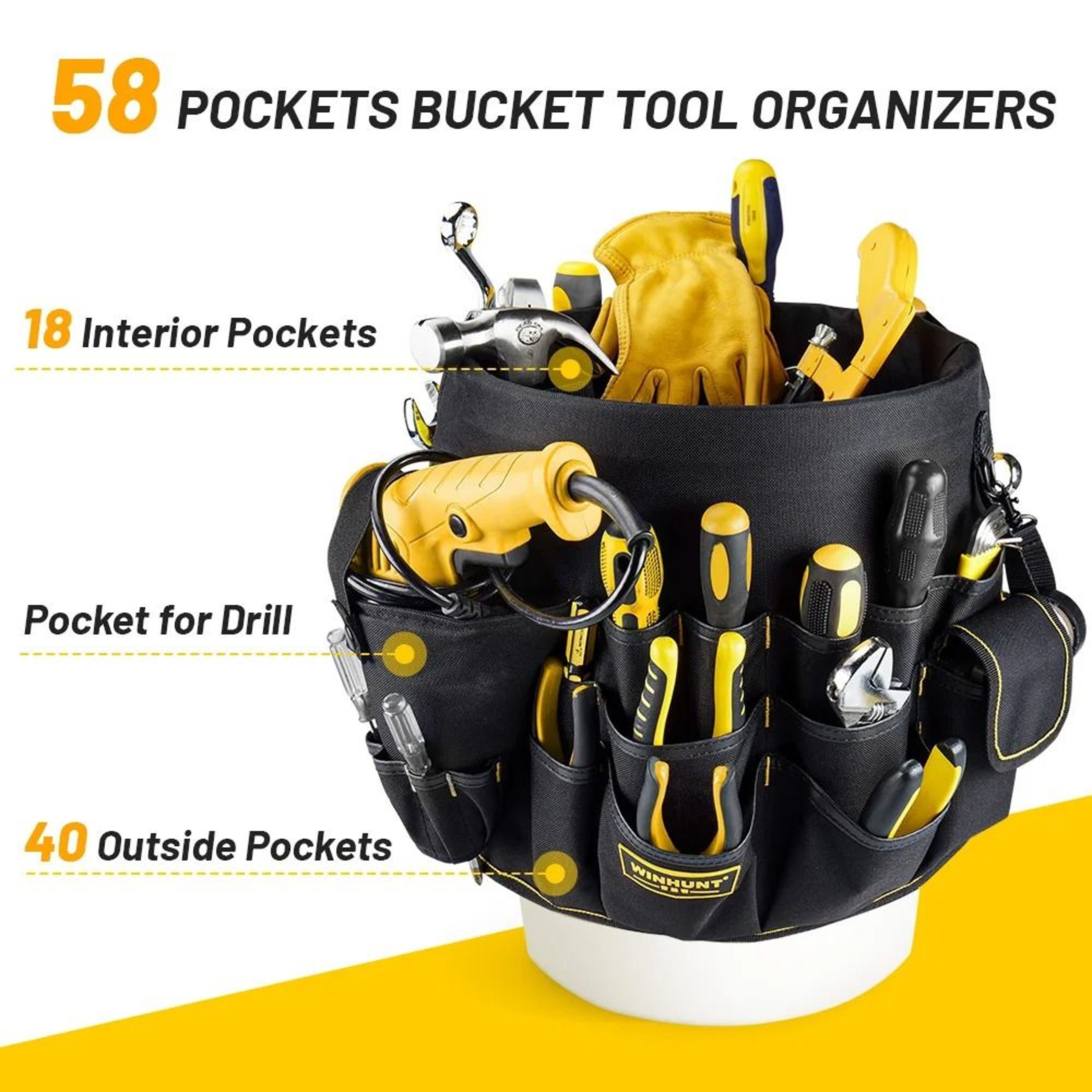 WINHUNT Hardware Tool Bucket Bag Organizer 3