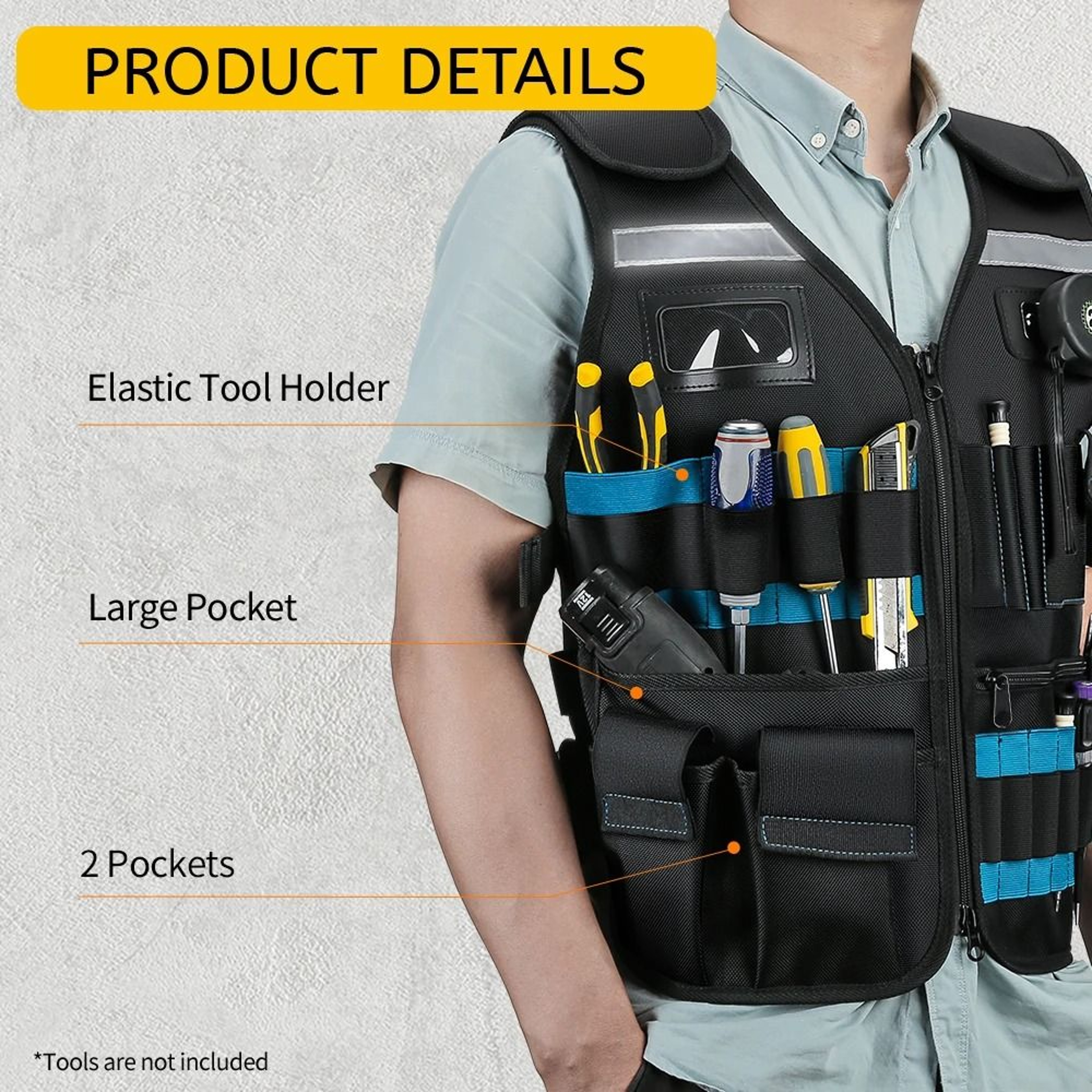 Professional MultiPocket Structural Carpenter And Electrician Tool Vest 1
