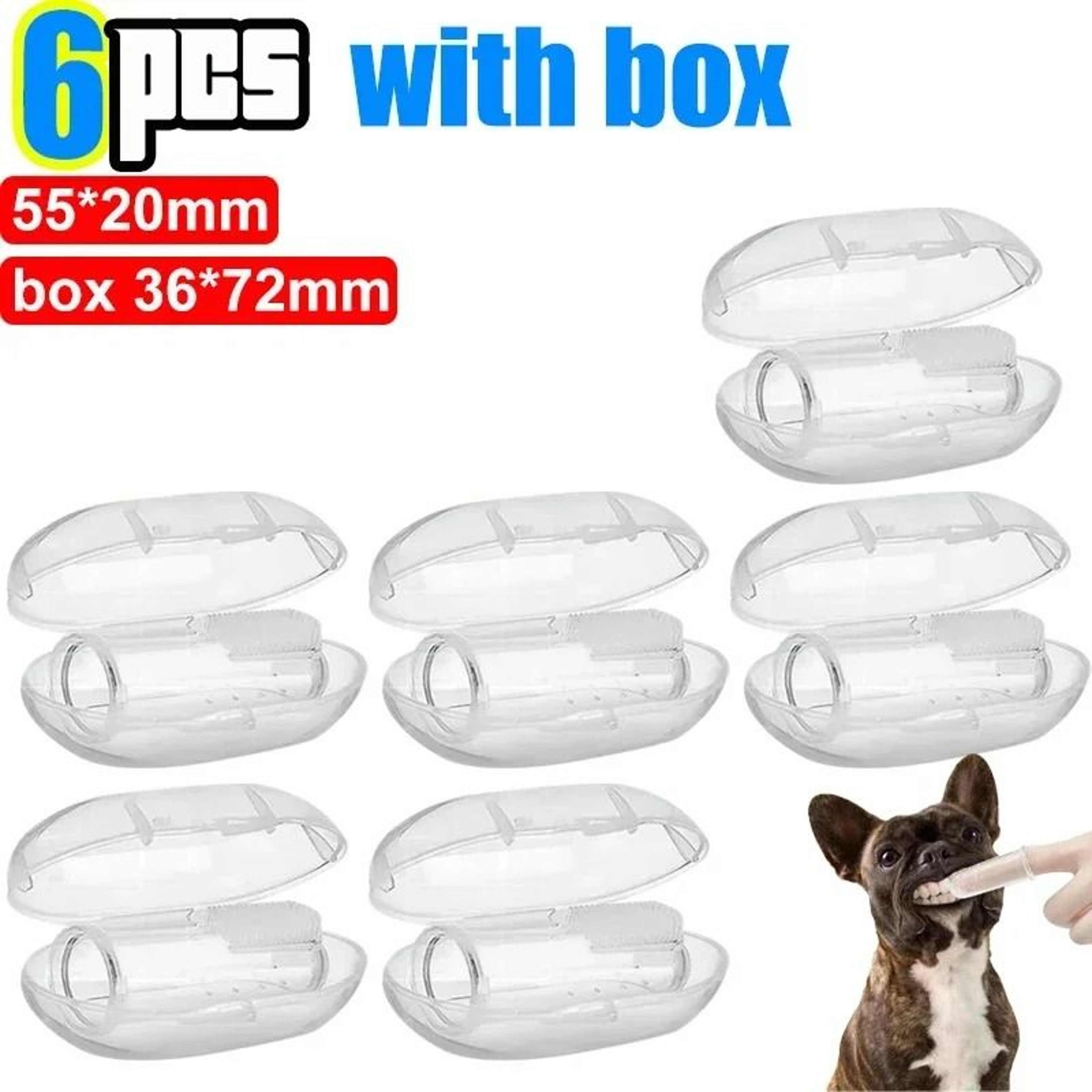 Silicone Soft Pet Finger Cuff Toothbrush Fleet 8