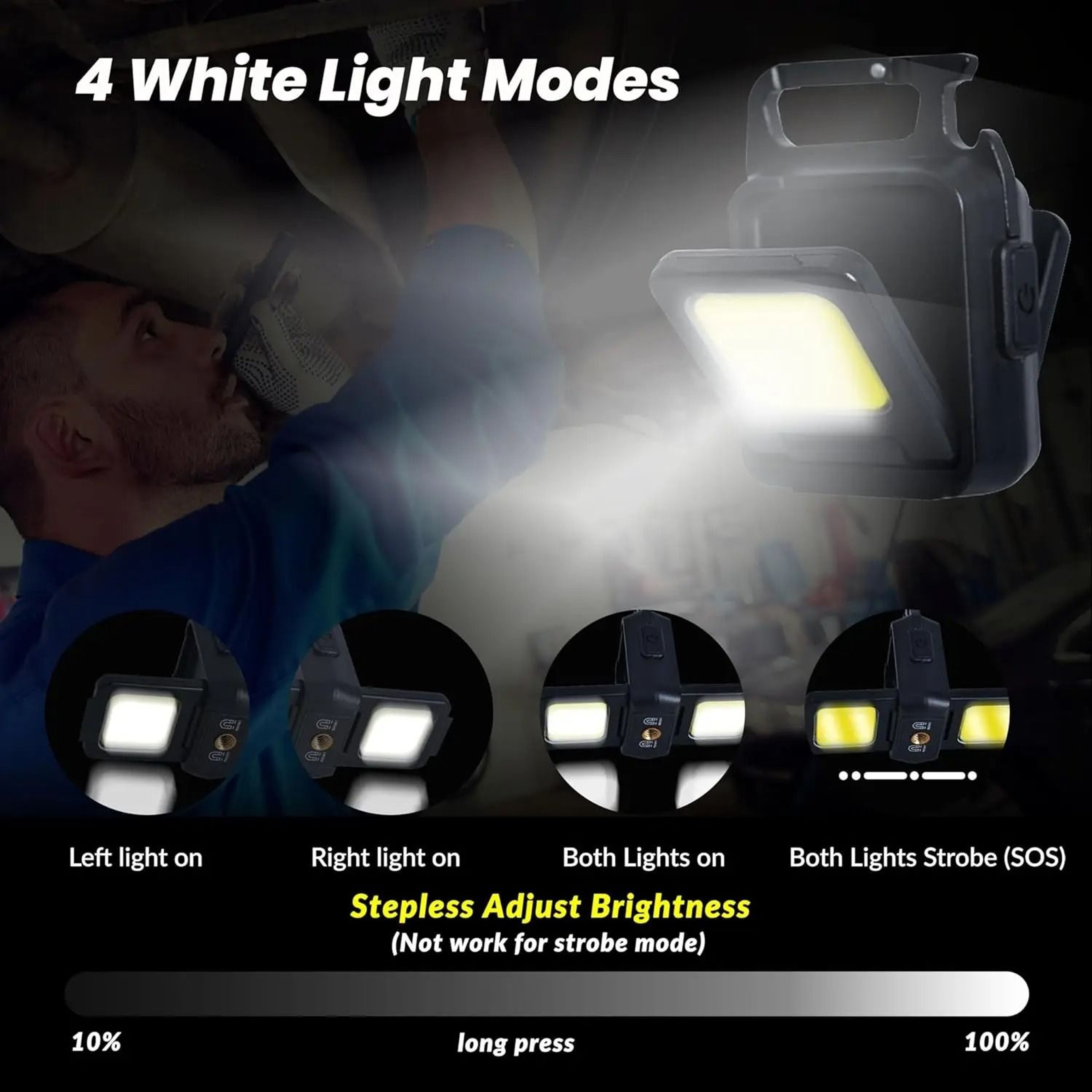 MultiFunctional Rechargeable COB Keychain Work Light 1