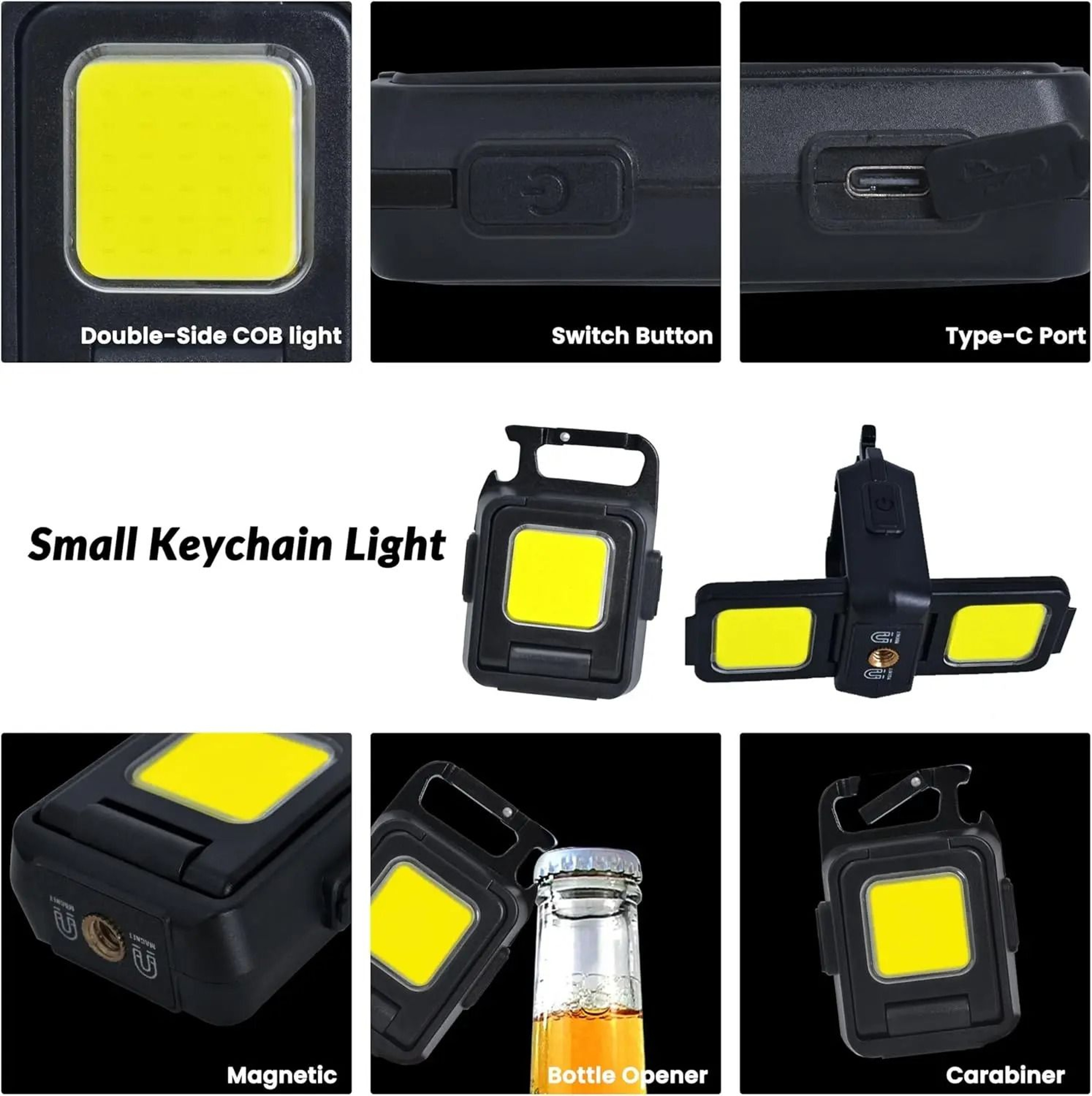 MultiFunctional Rechargeable COB Keychain Work Light 3