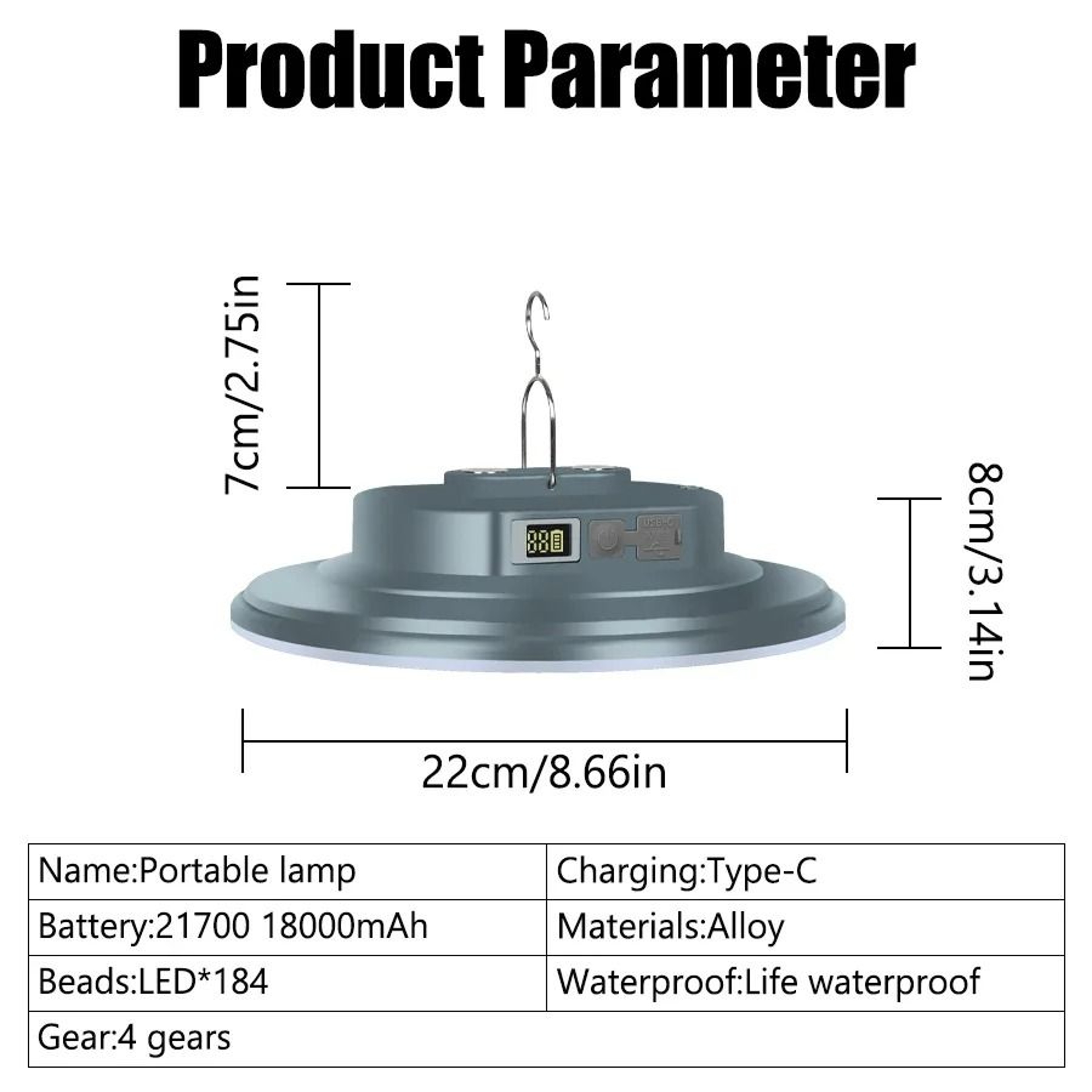 18000mAh UltraCapacity Rechargeable LED Camping Lantern 5