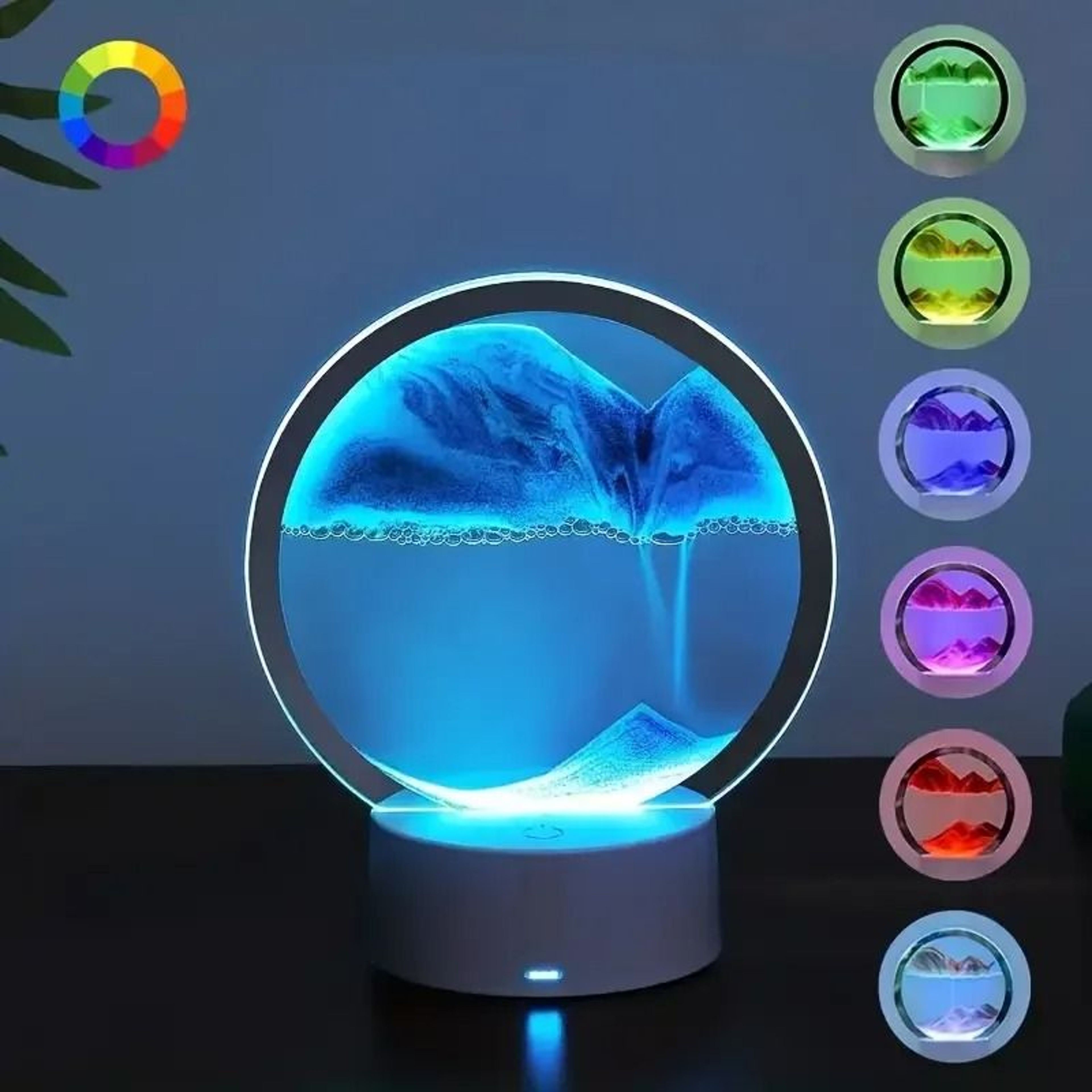 3D Dynamic Hourglass Moving Sand Art Night Light 0