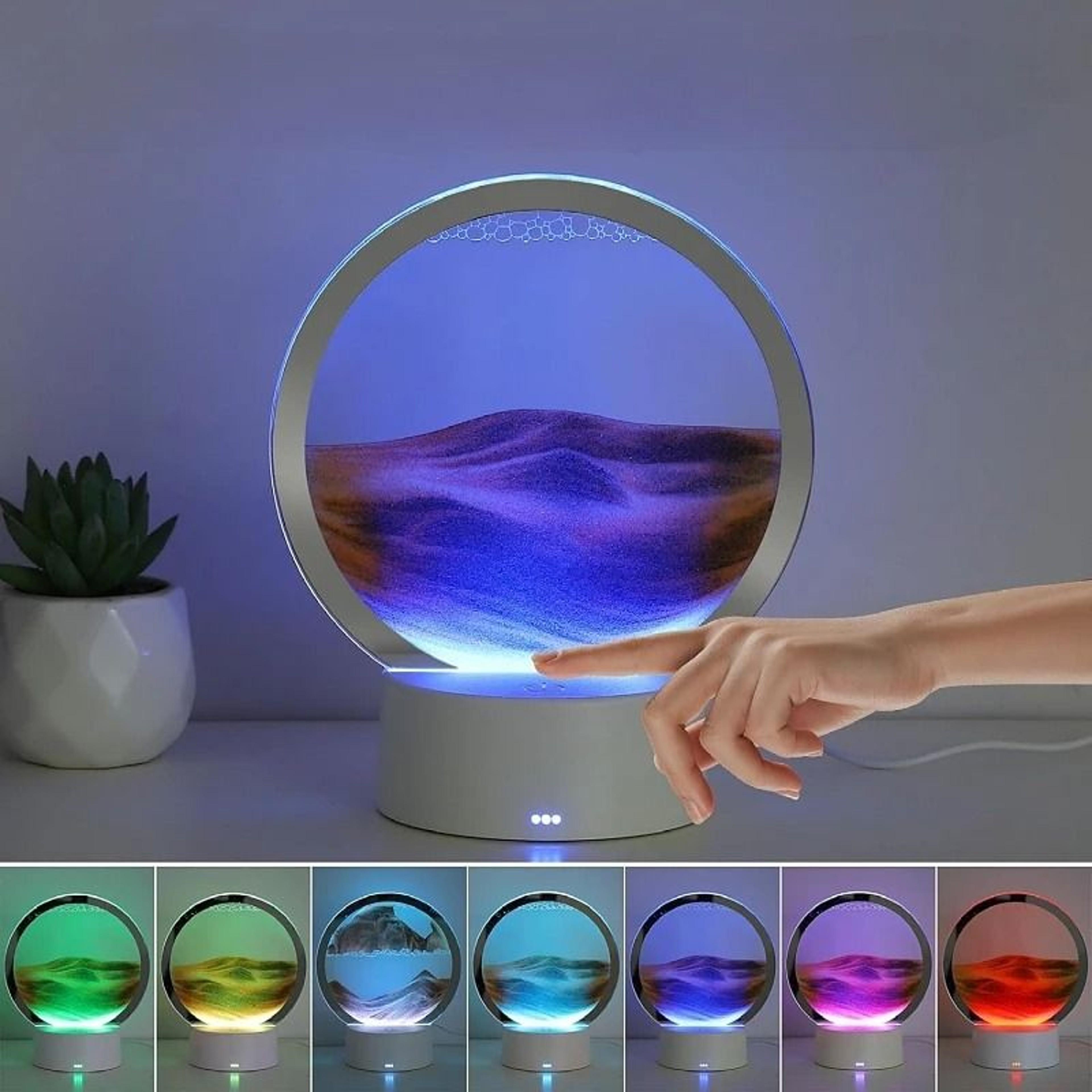 3D Dynamic Hourglass Moving Sand Art Night Light 2