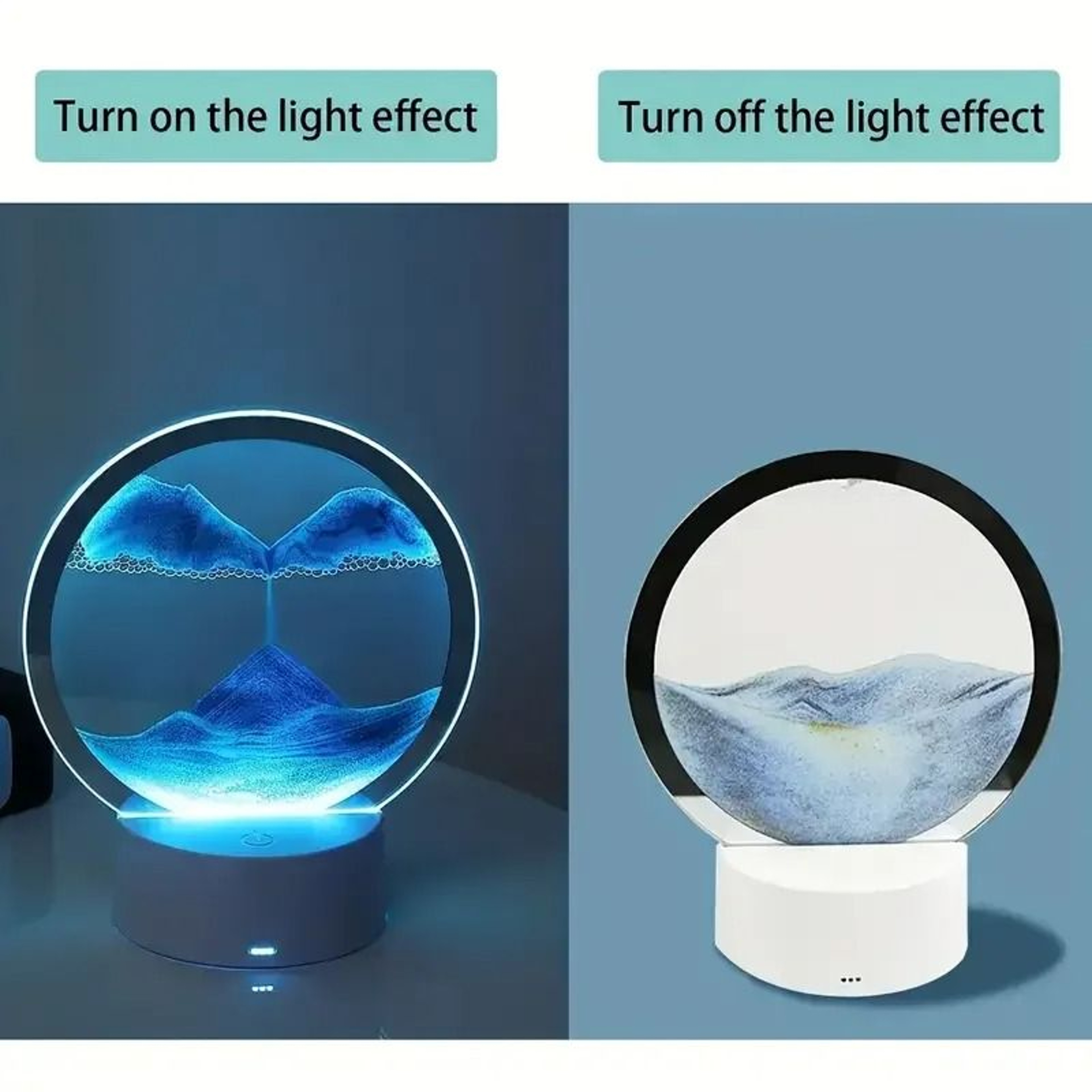 3D Dynamic Hourglass Moving Sand Art Night Light 5