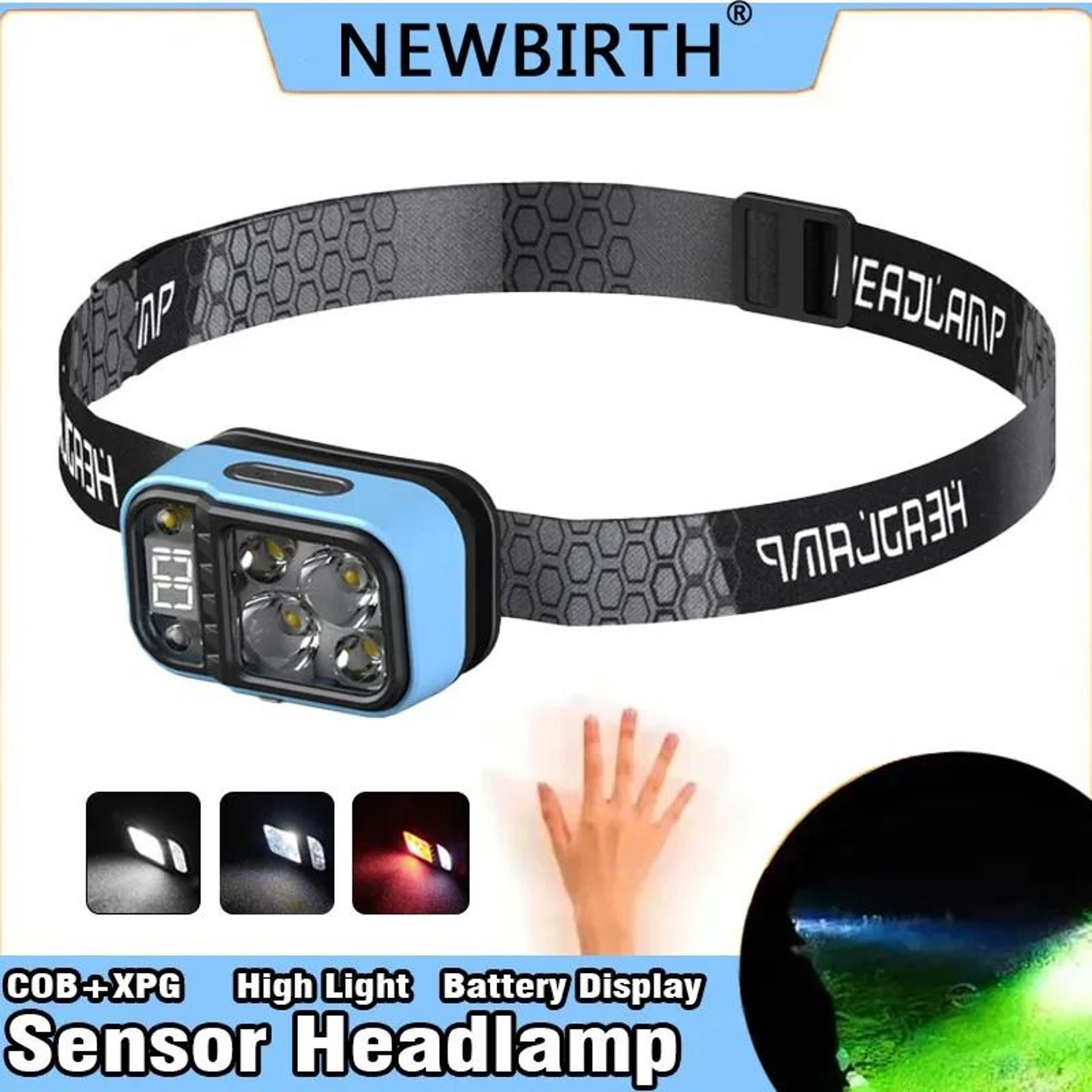 MultiLight Source Rechargeable LED Headlamp 0