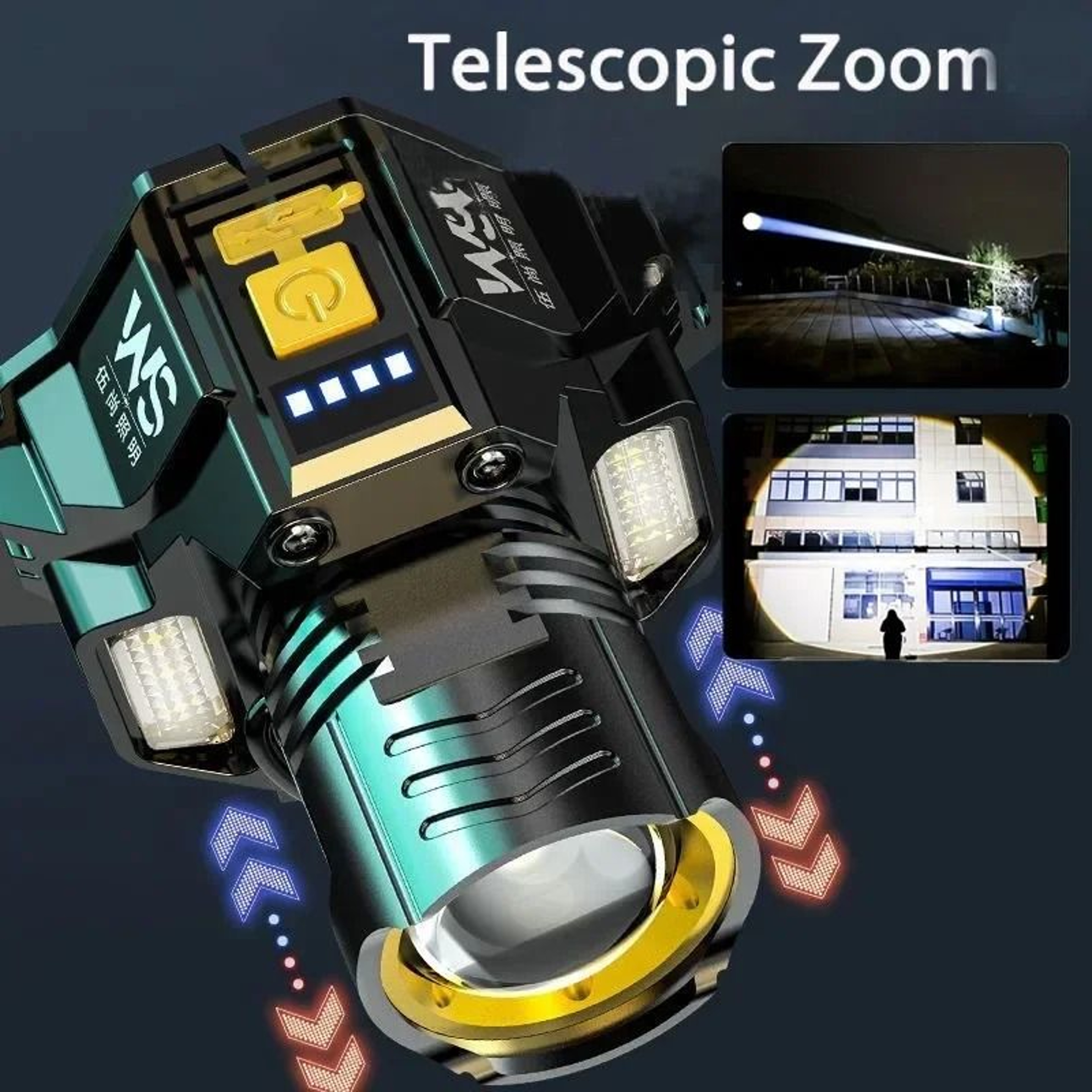 Rechargeable Telescopic Zoom LED Headlamp 4