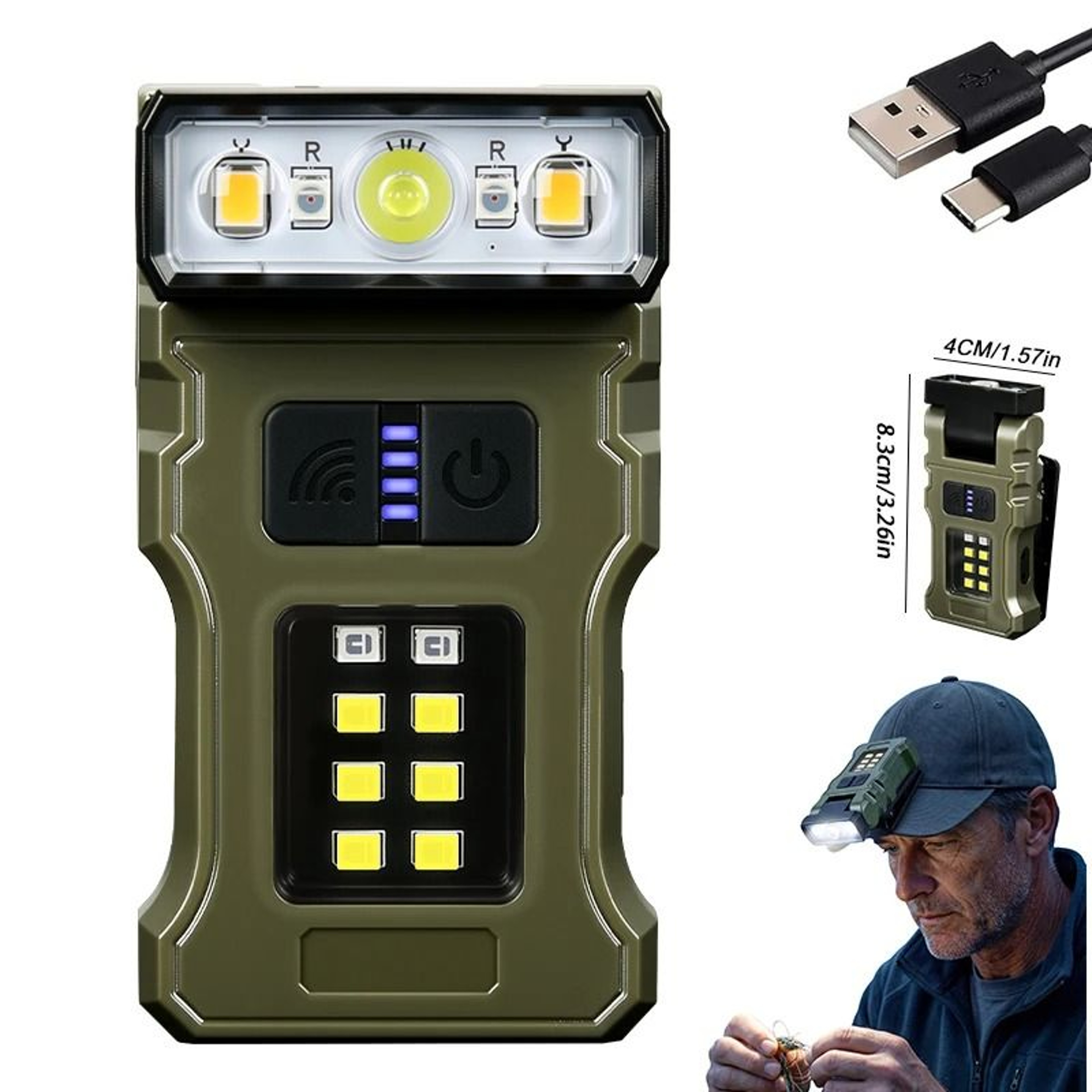 800LM Mini LED ClipOn EDC Work Light 9