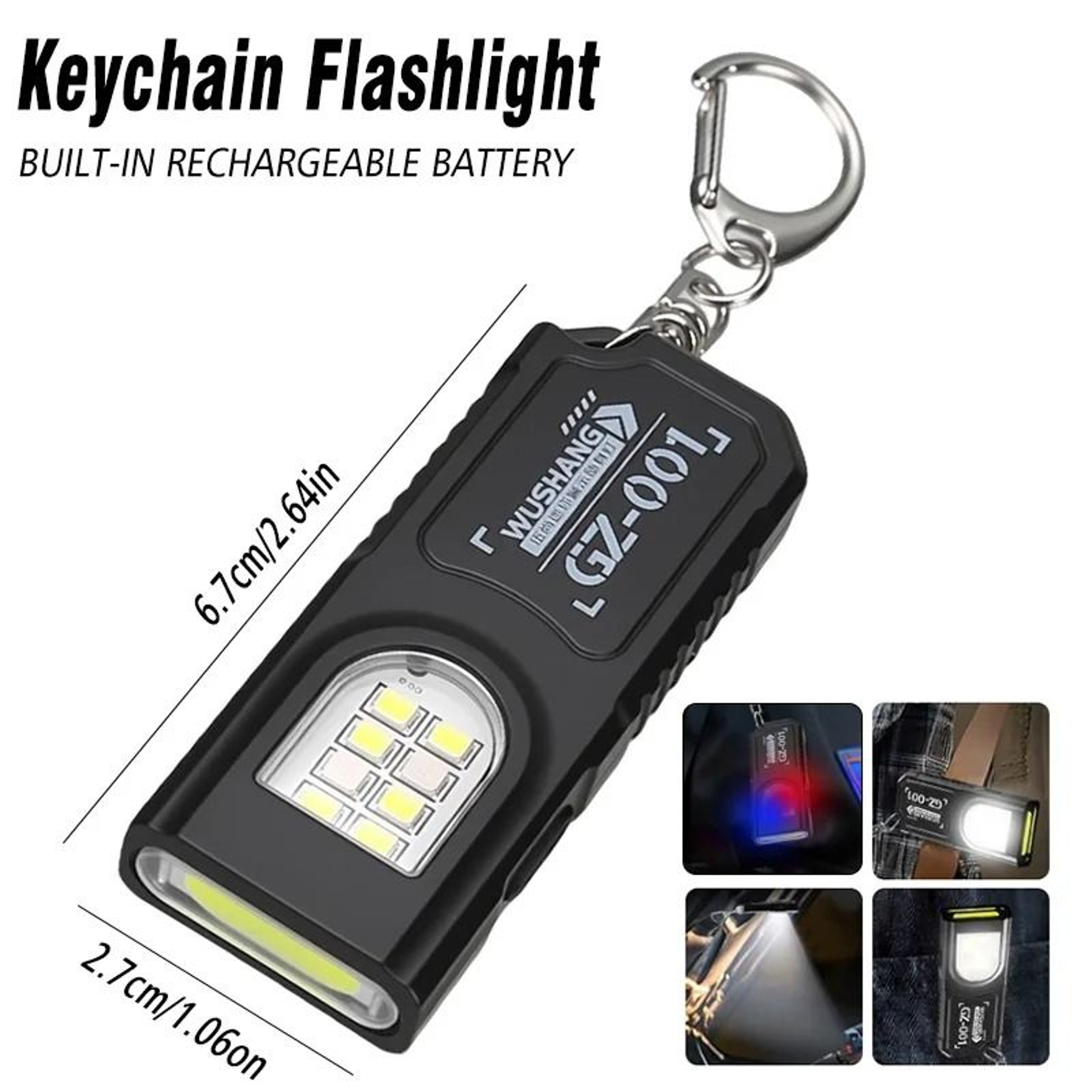 180 Degree Rotatable LED Keychain Work Light With Digital Power Display 8
