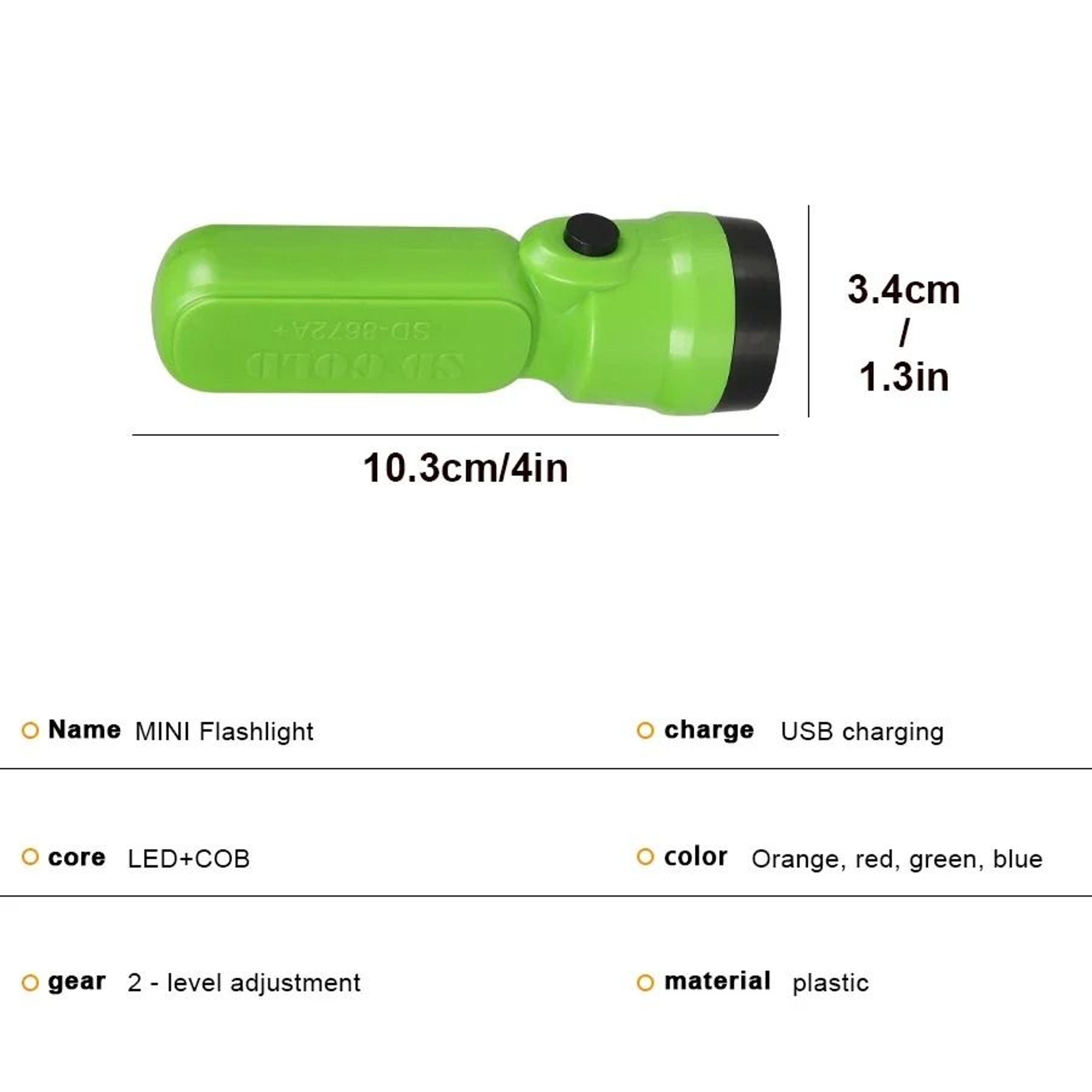 Mini Kids EyeFriendly Rechargeable COBXPE EDC Flashlight 5