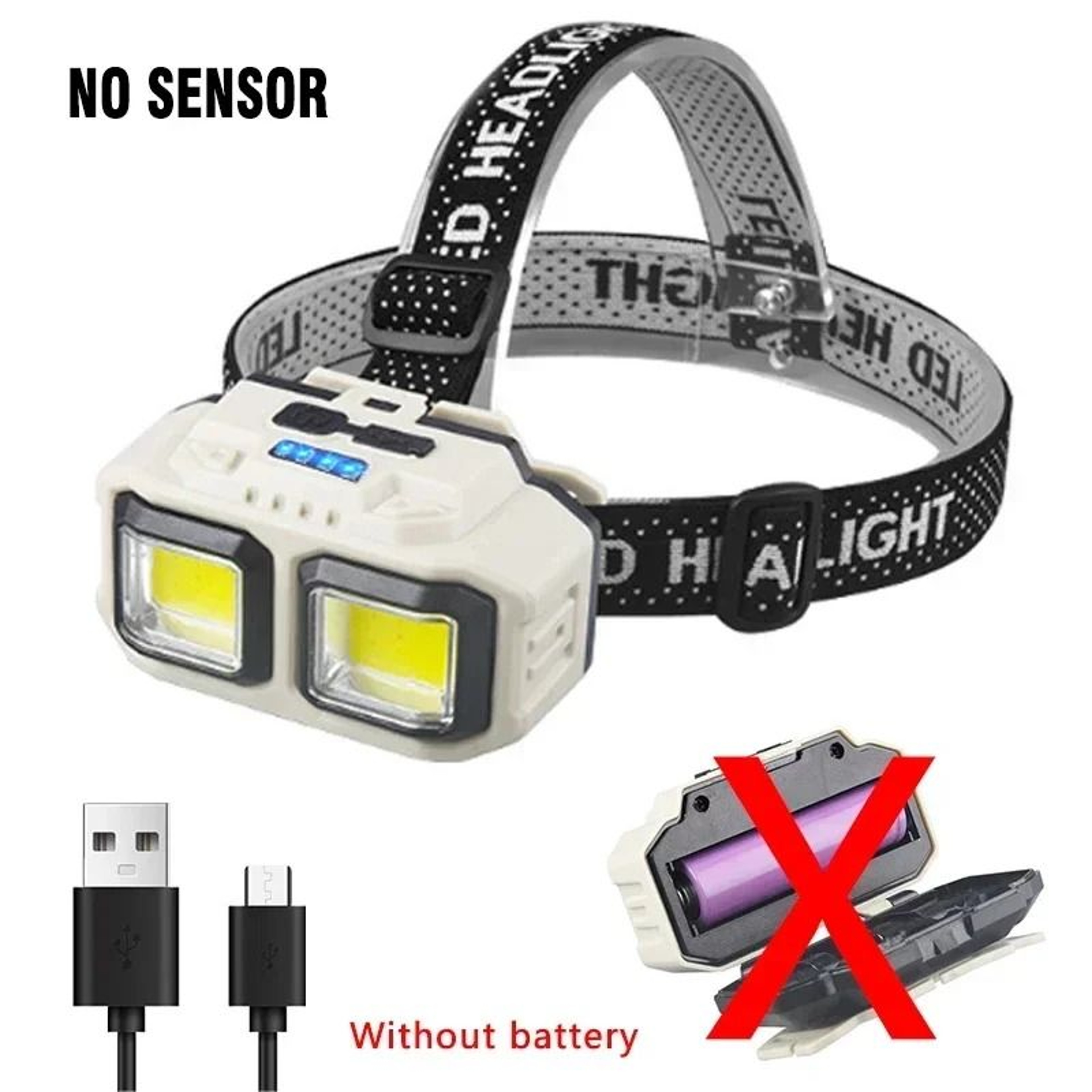 Powerful Induction COB LED Rechargeable Headlamp 8