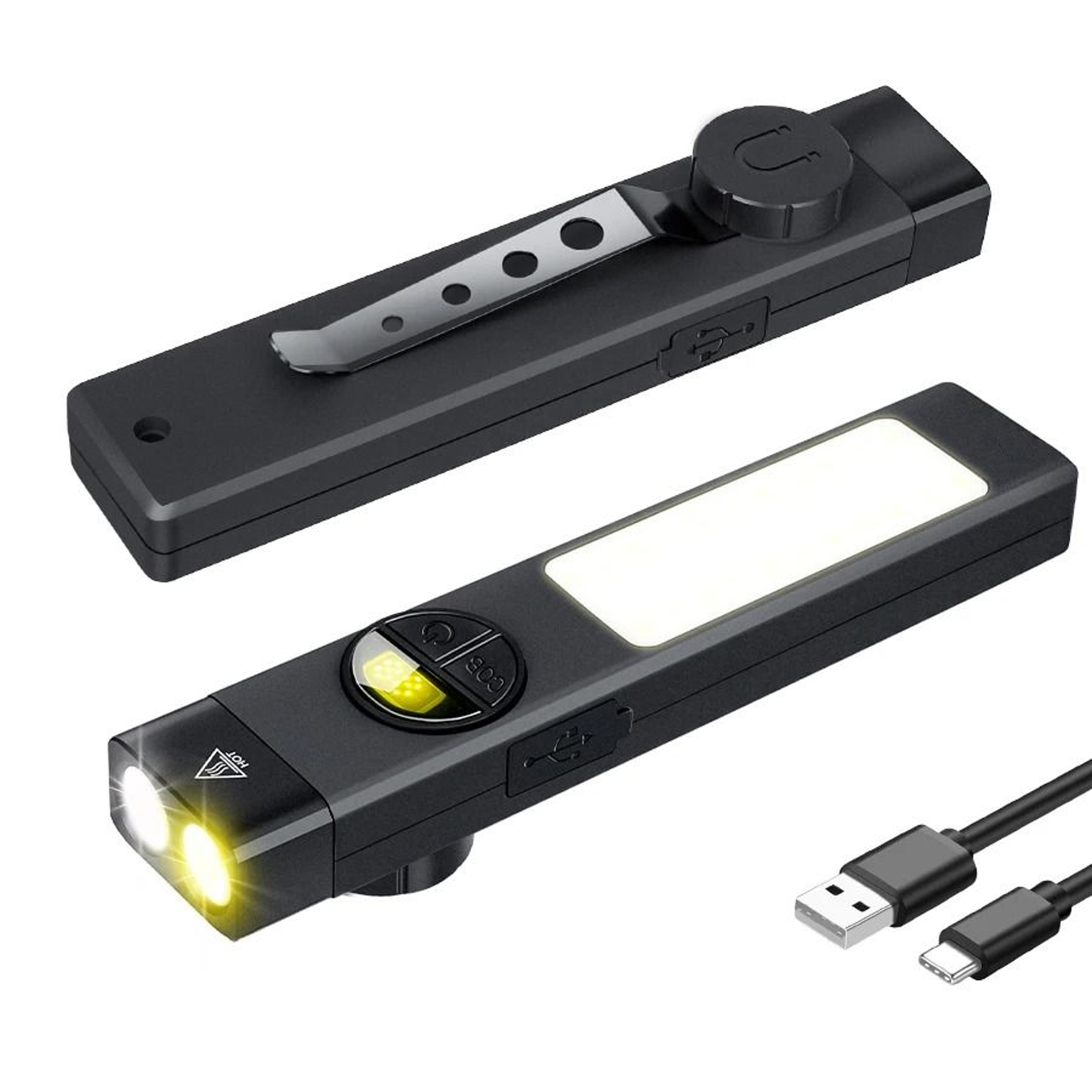 EDC Tactical Rechargeable DualSwitch LED Flashlight With Digital Display 9