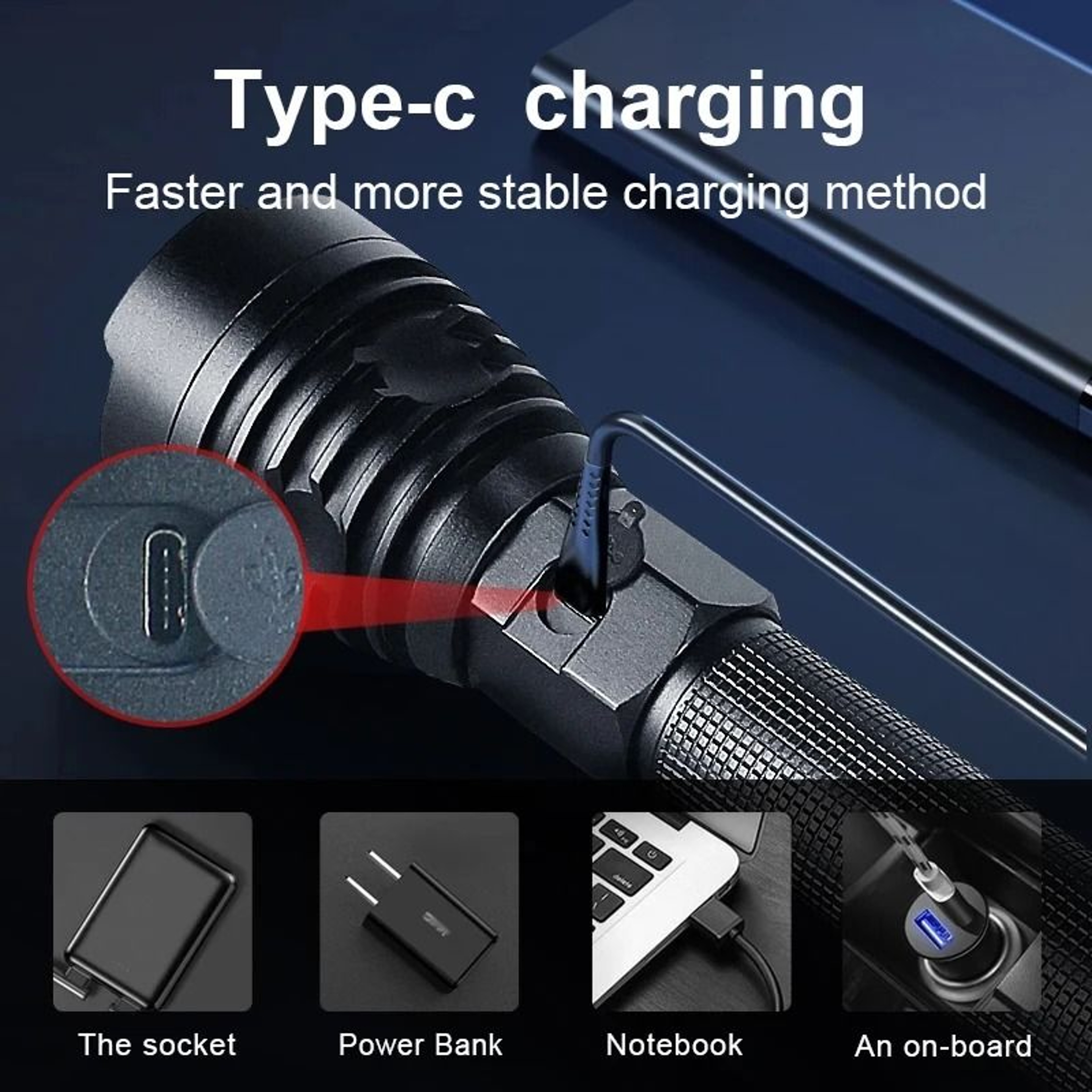 HighOutput XHP70 3000Lumen Tactical Rechargeable Flashlight 2