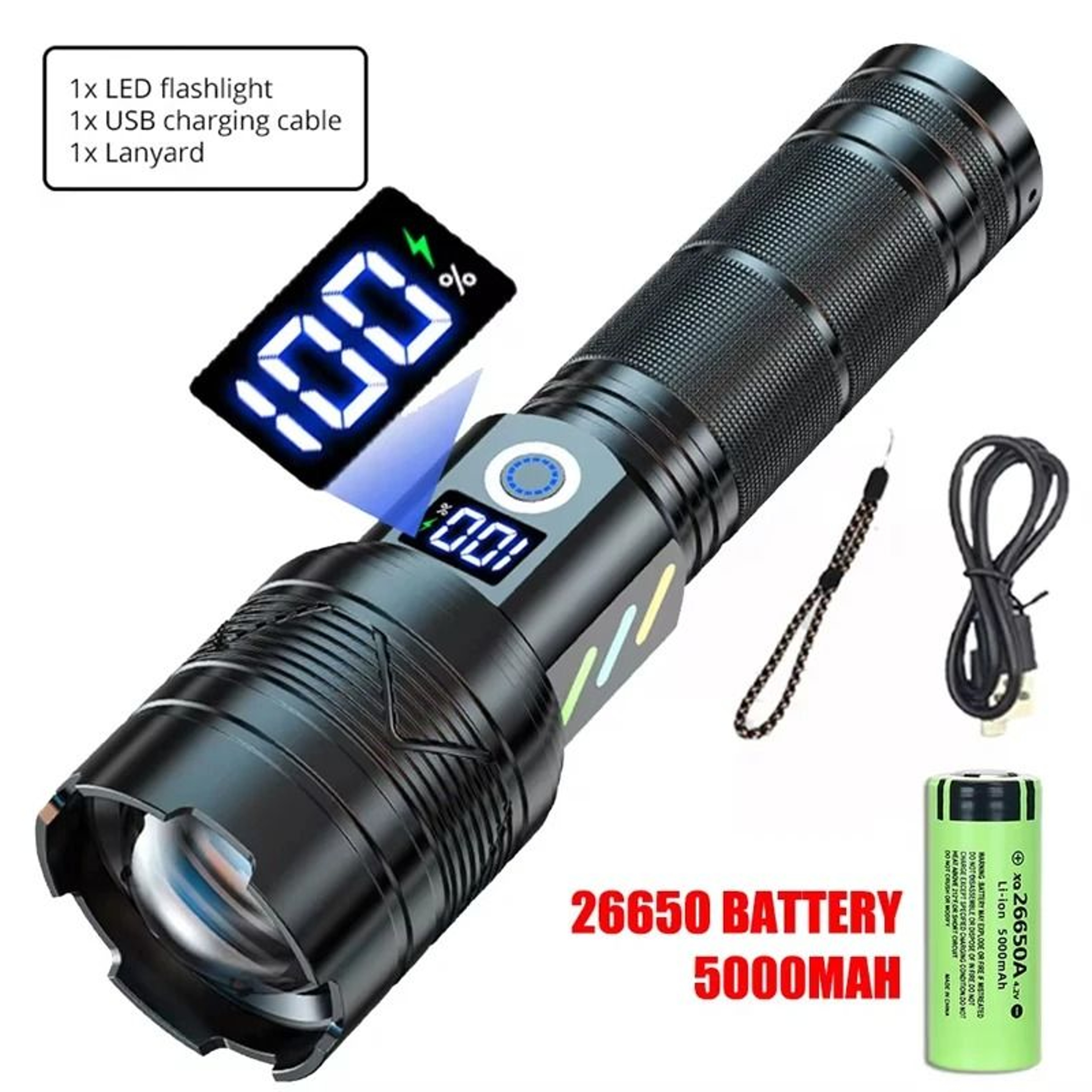 HighOutput XHP70 3000Lumen Tactical Rechargeable Flashlight 7
