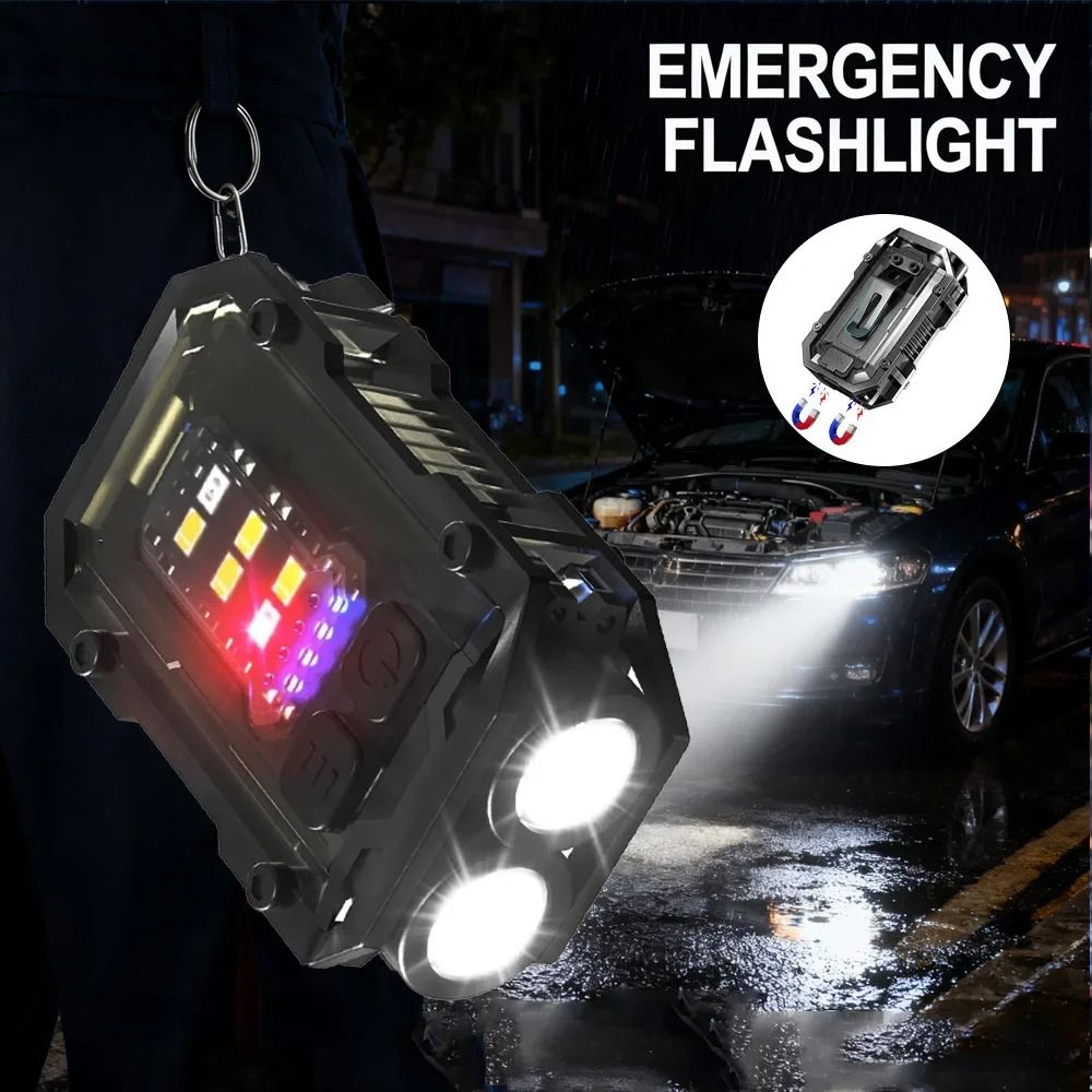 Mini COB Keychain ClipOn Rechargeable EDC Torch 0