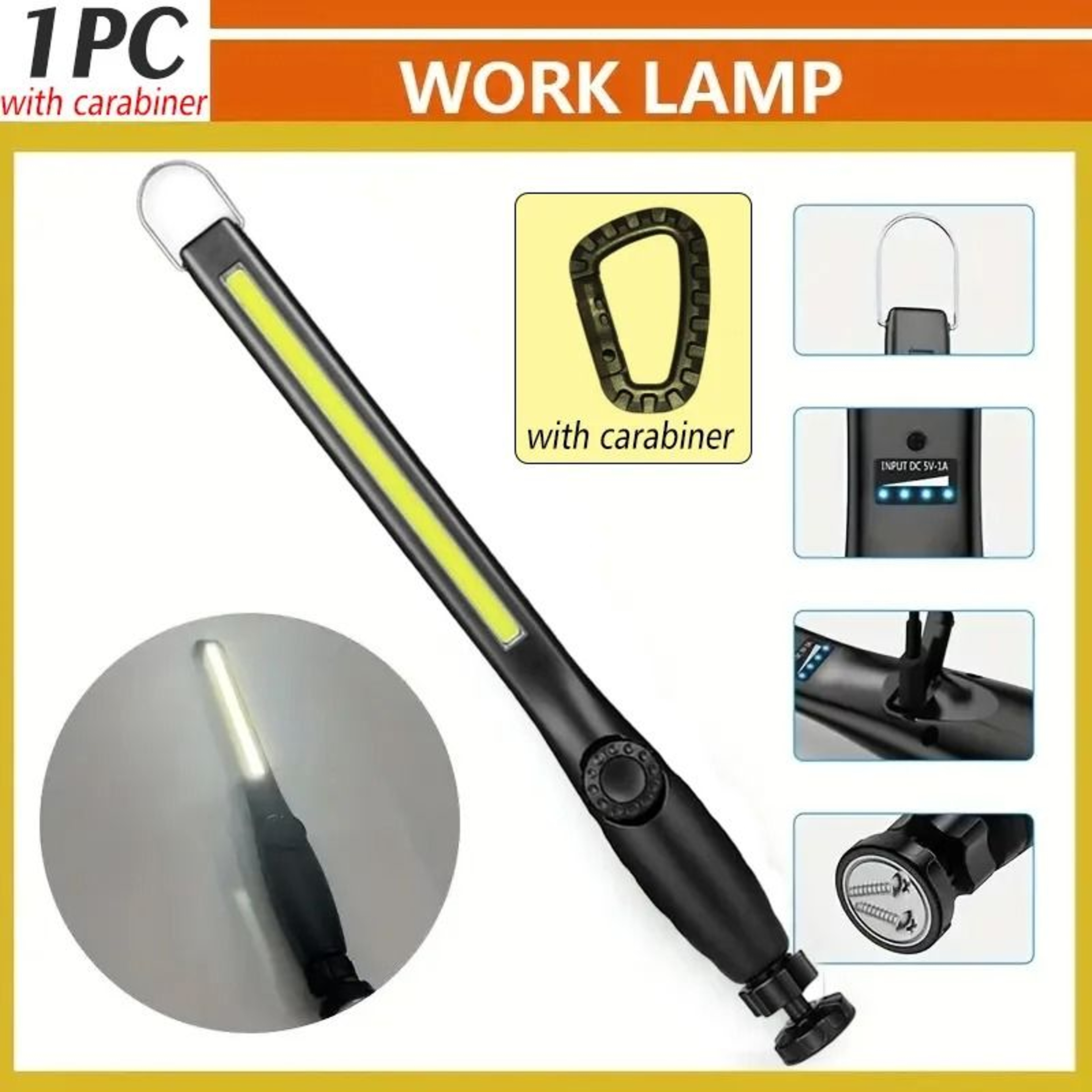 700LM Rechargeable COB LED MultiAxis Work Light 7