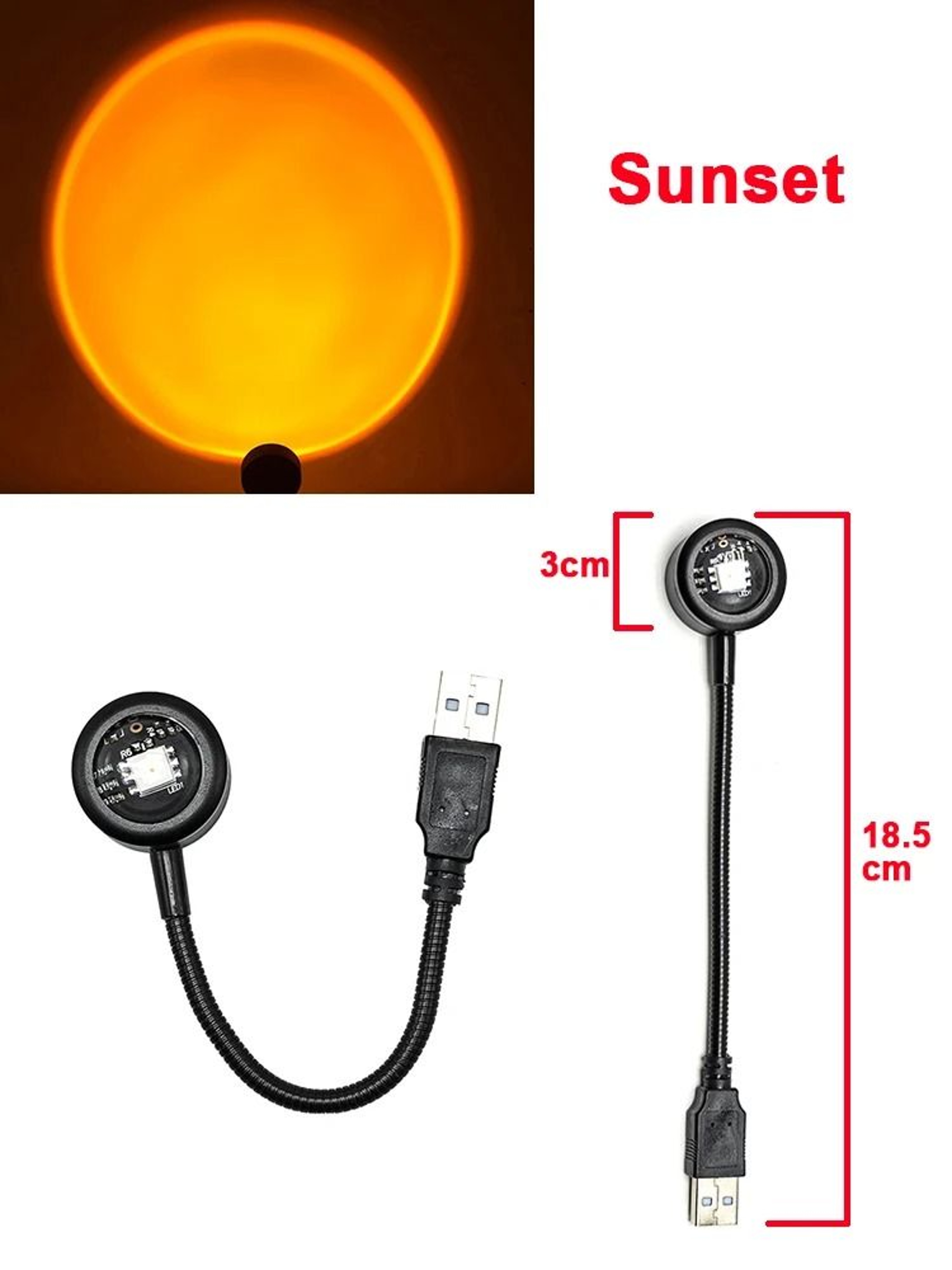 Panoramic USB Sunset Projection Mood Lamp 9