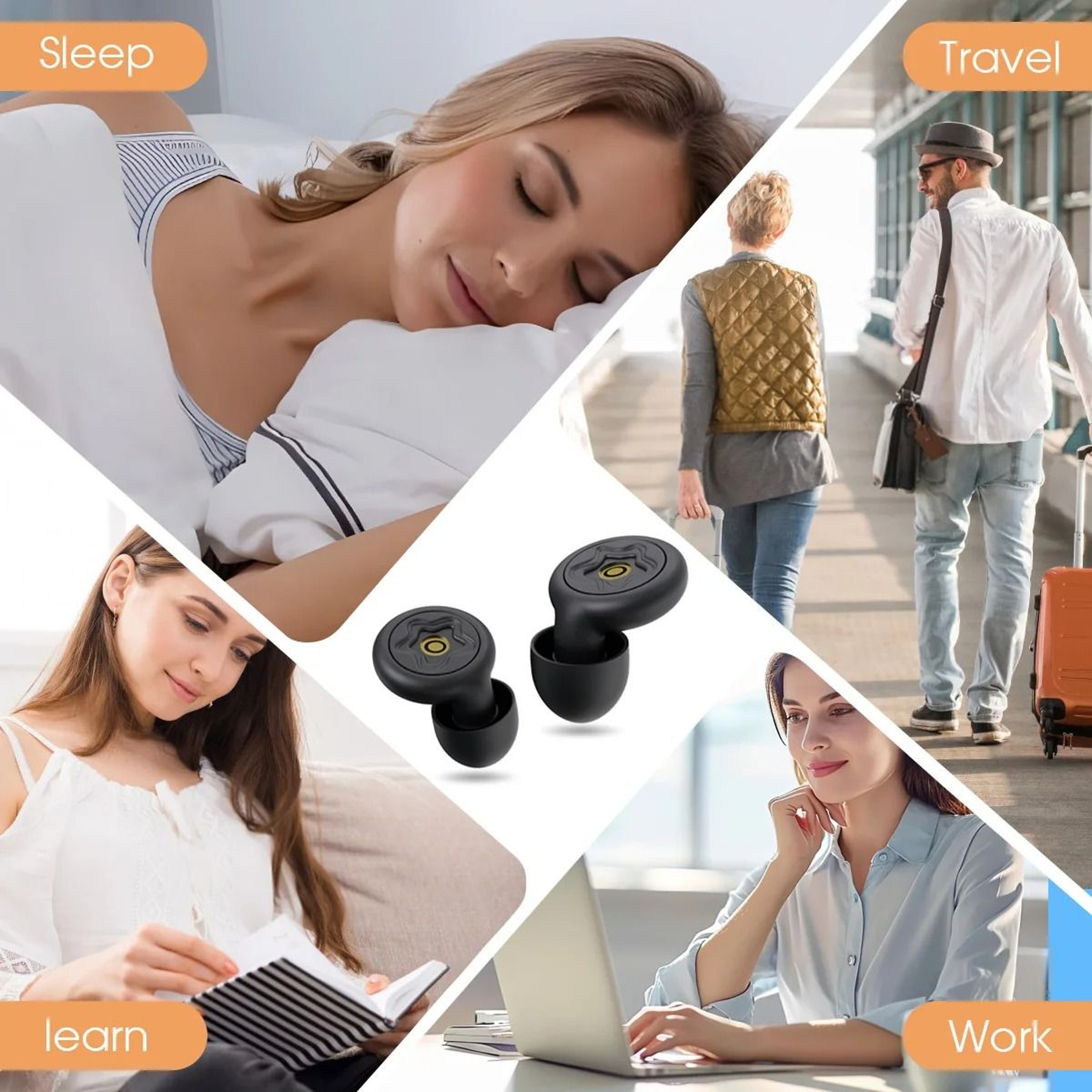 Soft Reusable Silicone Noise Reduction Earplugs Set 4