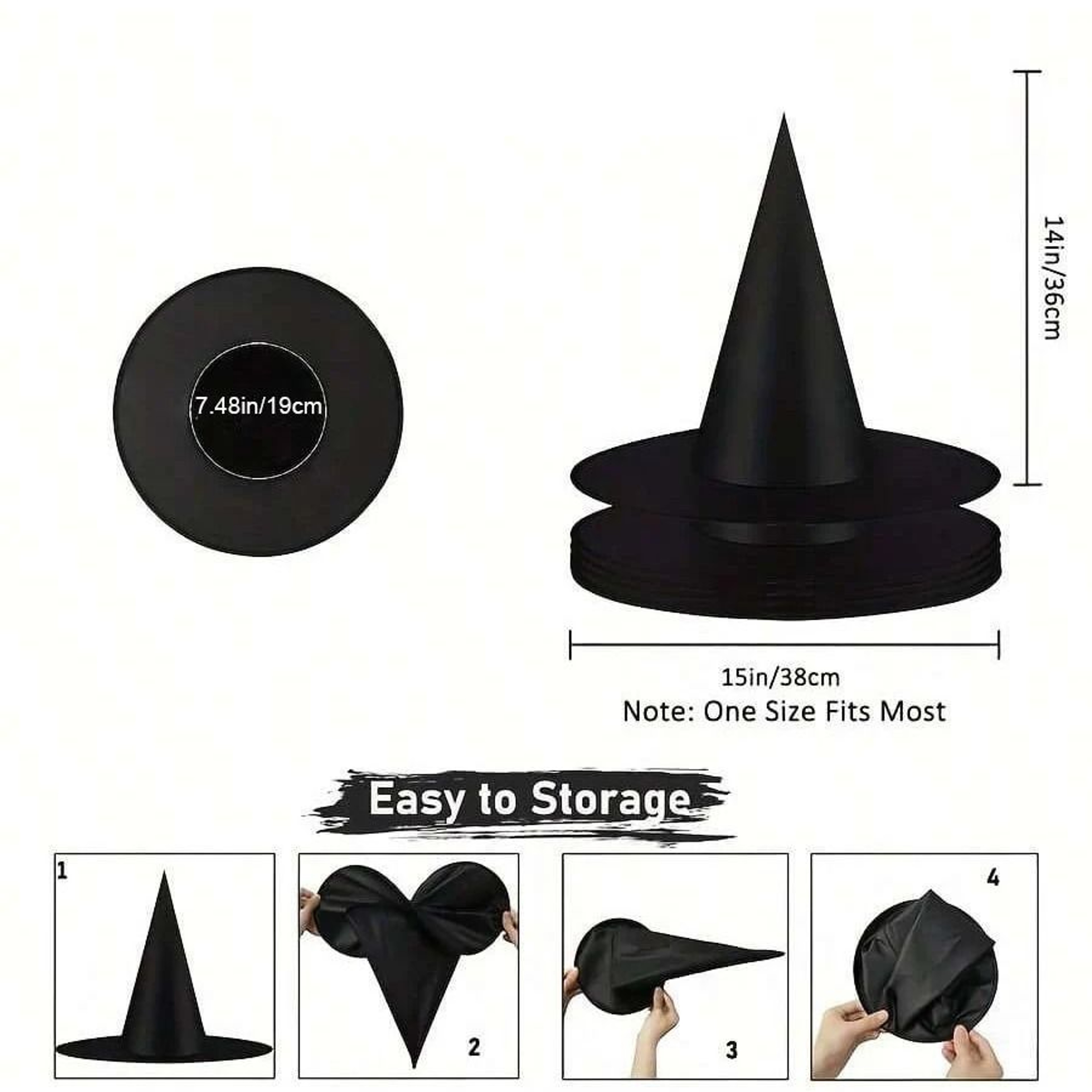 Universal Collapsible Hanging Halloween Witch And Wizard Hat Decor Set 5