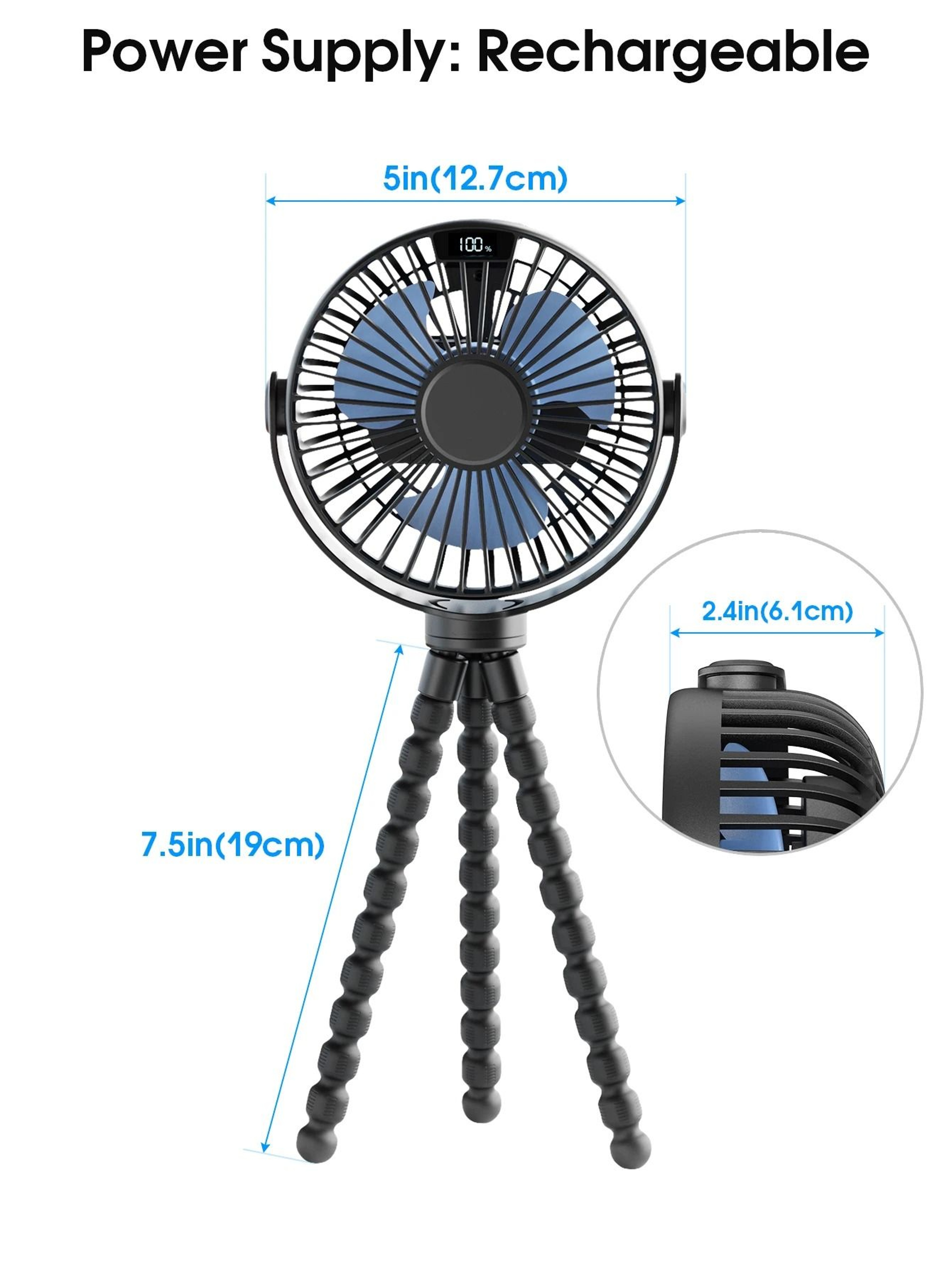 HighVelocity USB Desktop Quiet Fan With LED Digital Display 1