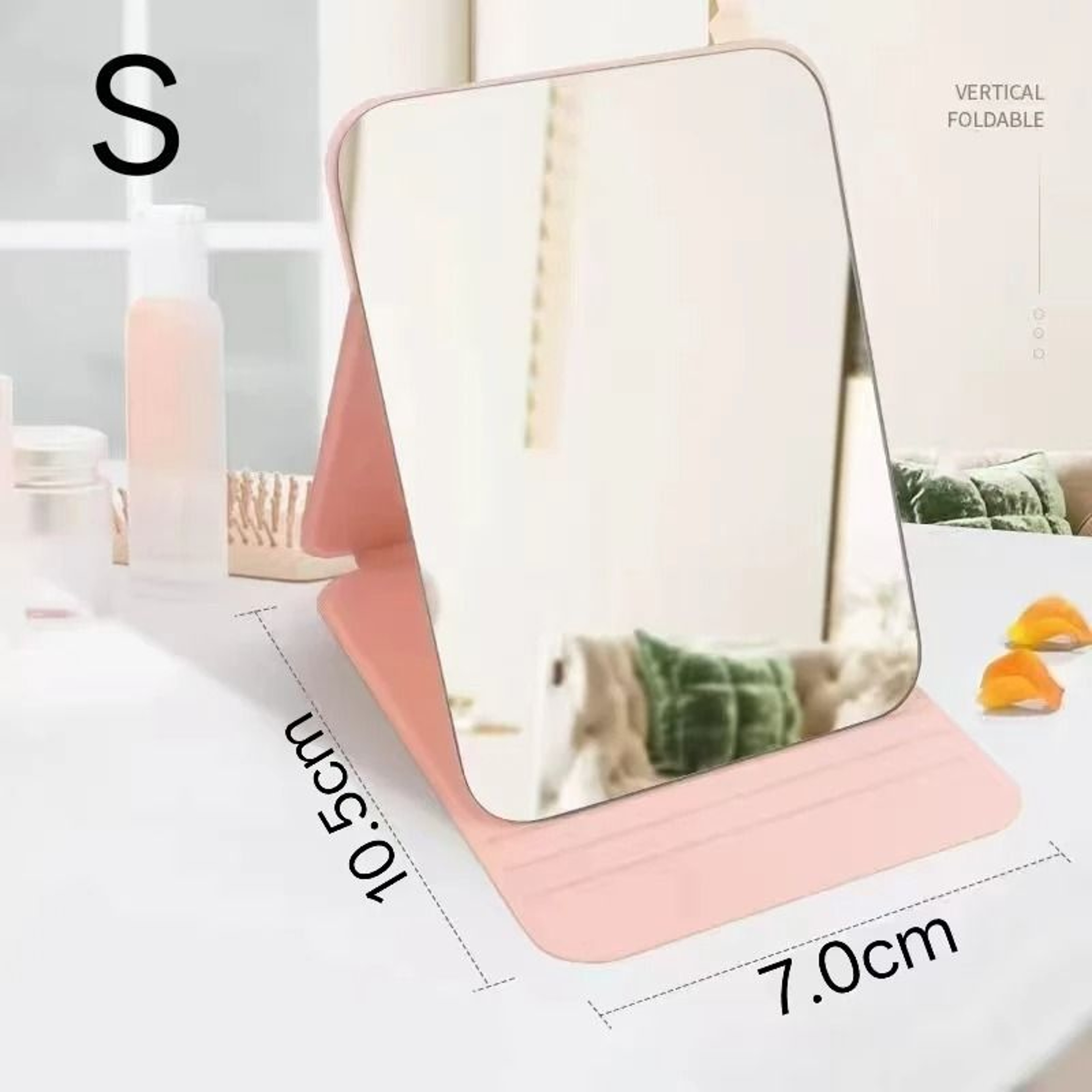 Portable Compact Folding Desktop Makeup Mirror With Storage Base 13