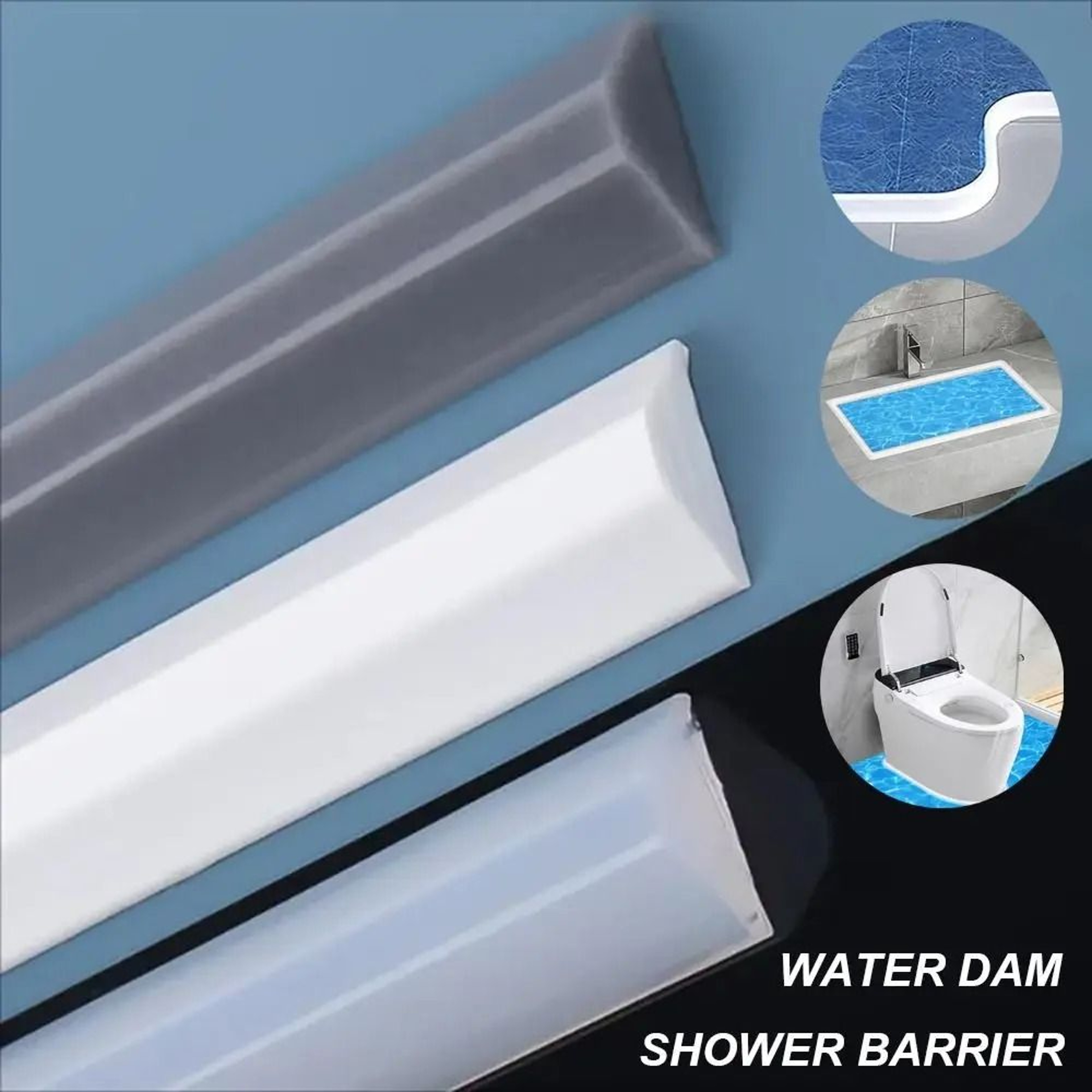 Flexible Silicone Bathroom Shower Water Barrier Strip 0